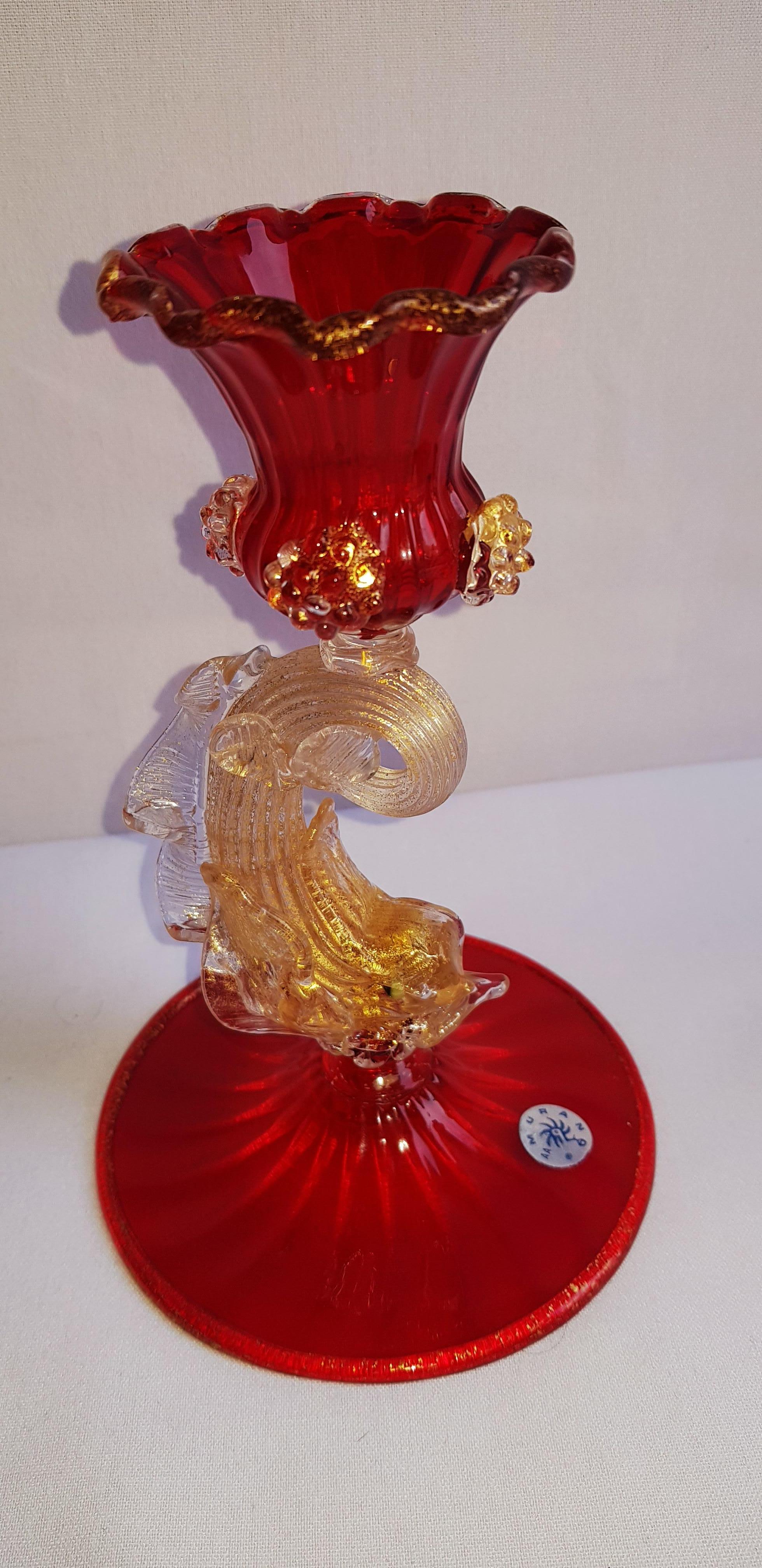 Murano Glass Barovier and Toso Set with Gold Leaf For Sale 4