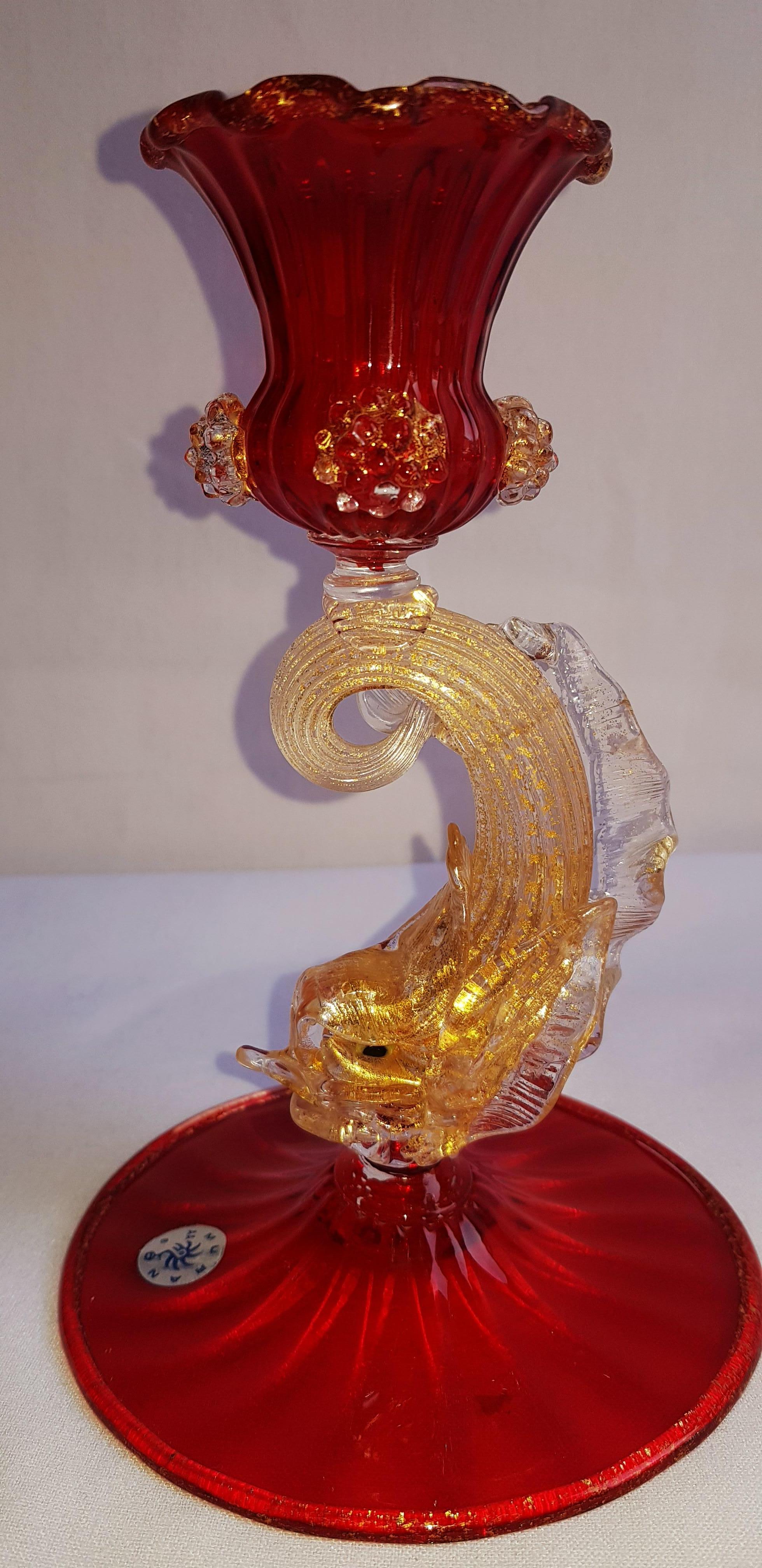 Murano Glass Barovier and Toso Set with Gold Leaf For Sale 5