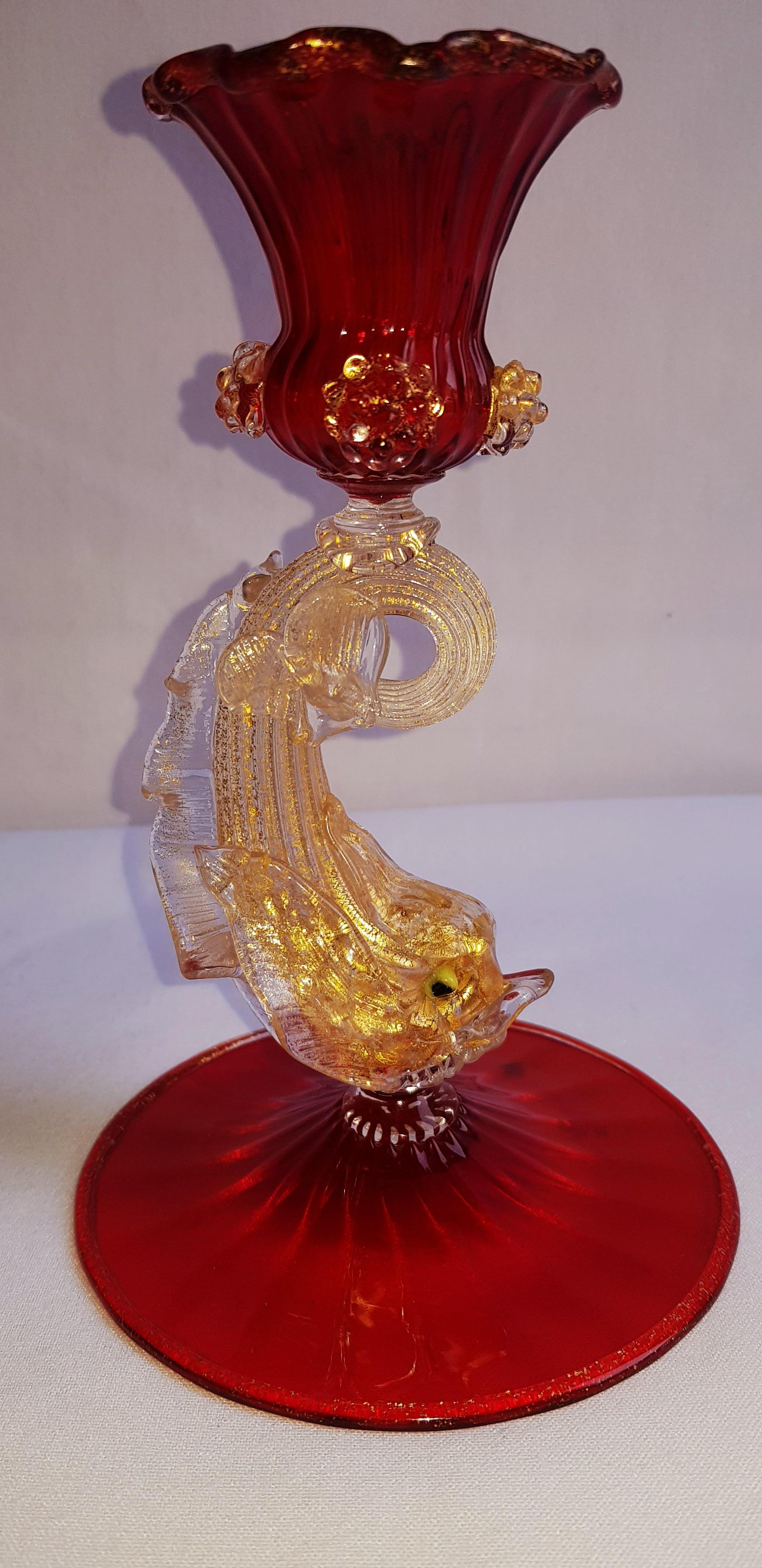 Murano Glass Barovier and Toso Set with Gold Leaf For Sale 6