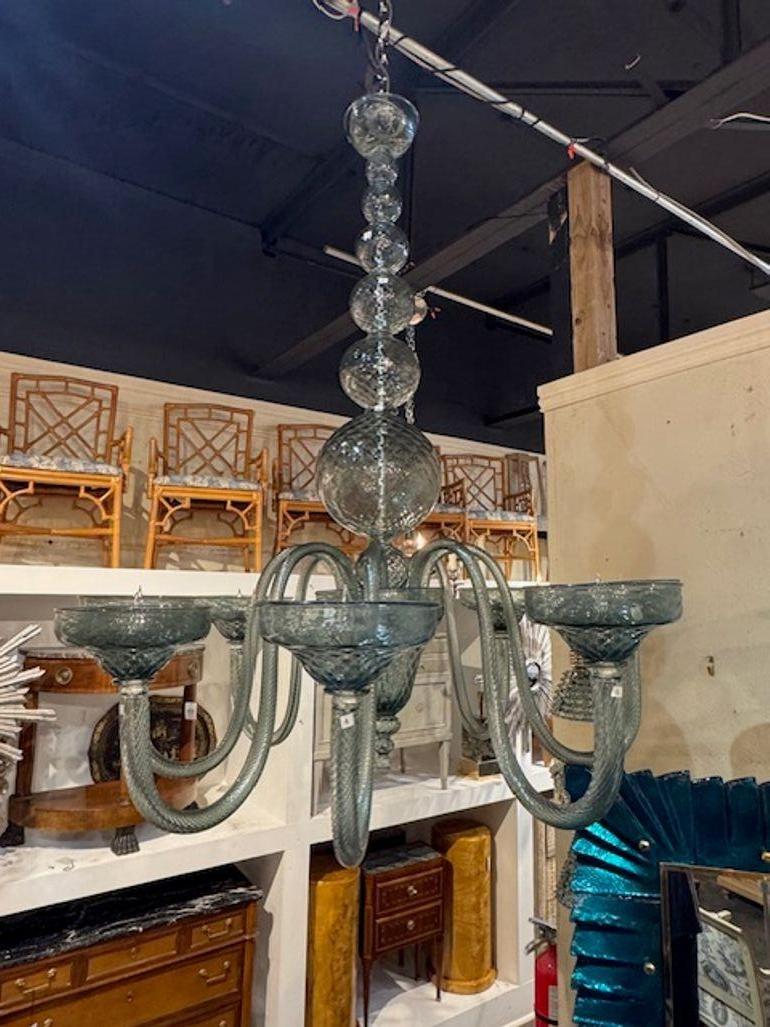 Lámpara de cristal de Murano estilo Barovier Fontana Verde en Bueno estado para la venta en Dallas, TX