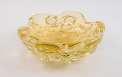 Murano Glass Barovier & Toso Gold Polveri & Bullicante Centerpiece Bowl
