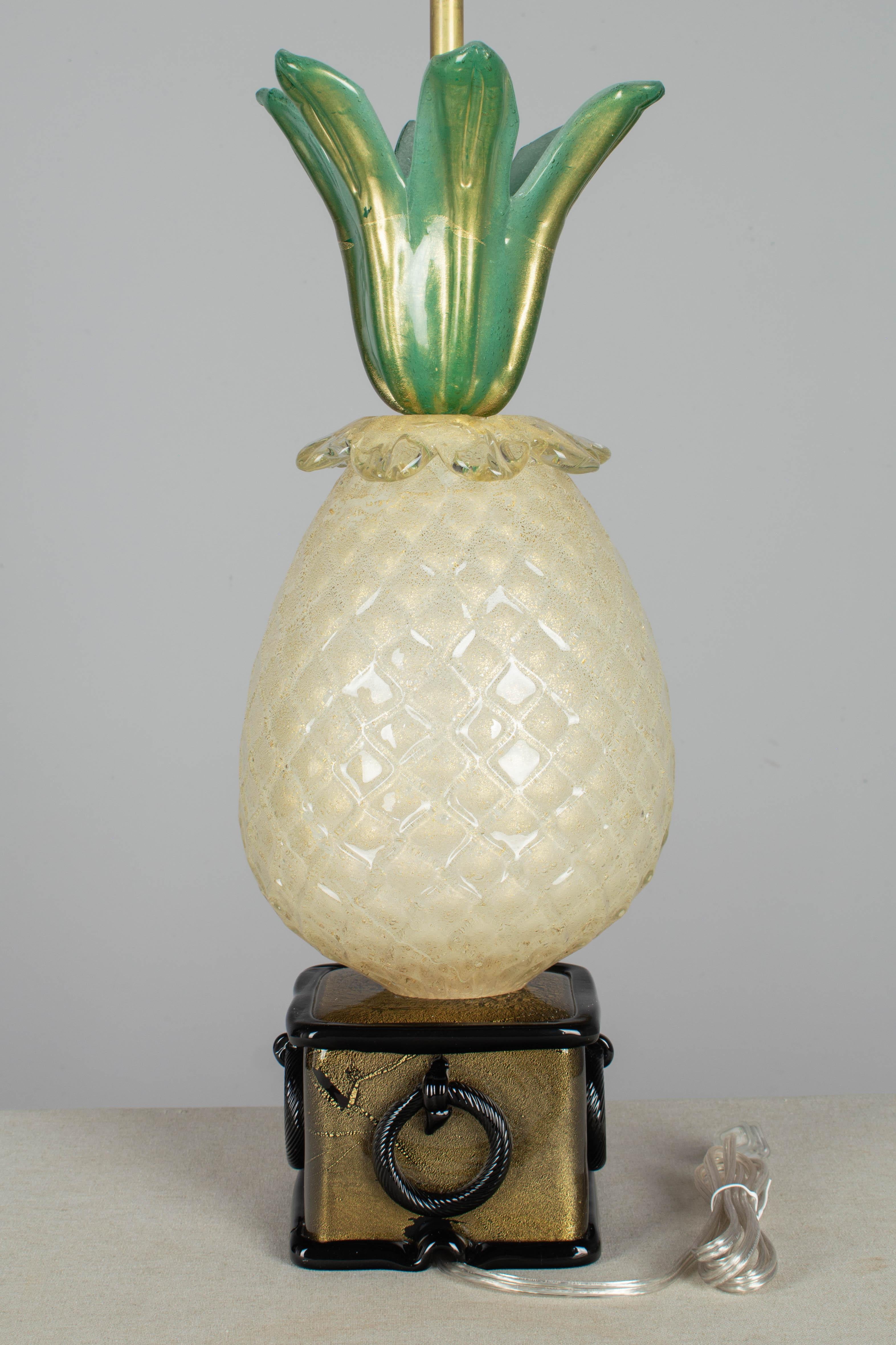 Murano Glass Barovier & Toso Pineapple Lamp For Sale 2