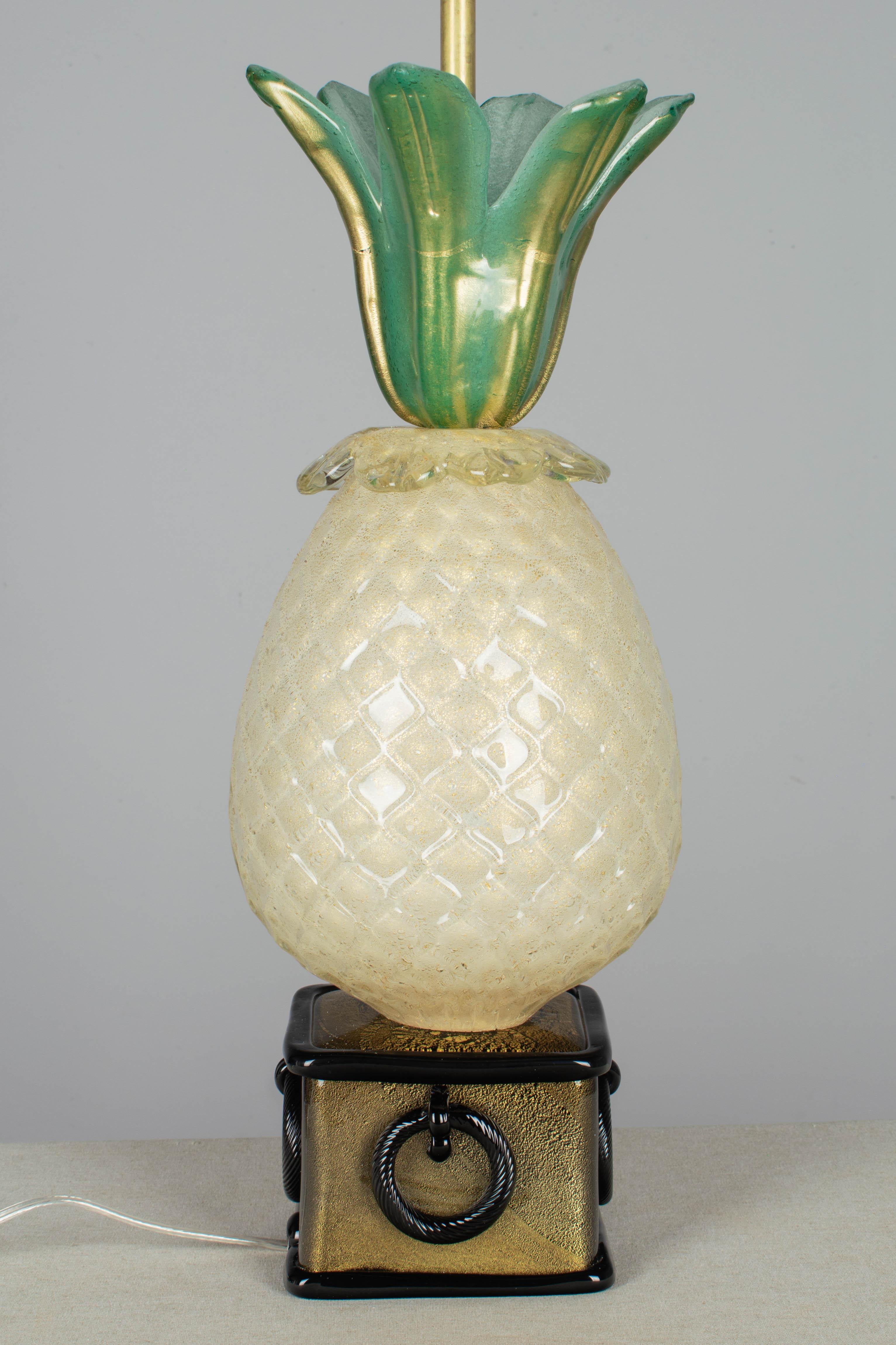 Murano Glass Barovier & Toso Pineapple Lamp For Sale 3