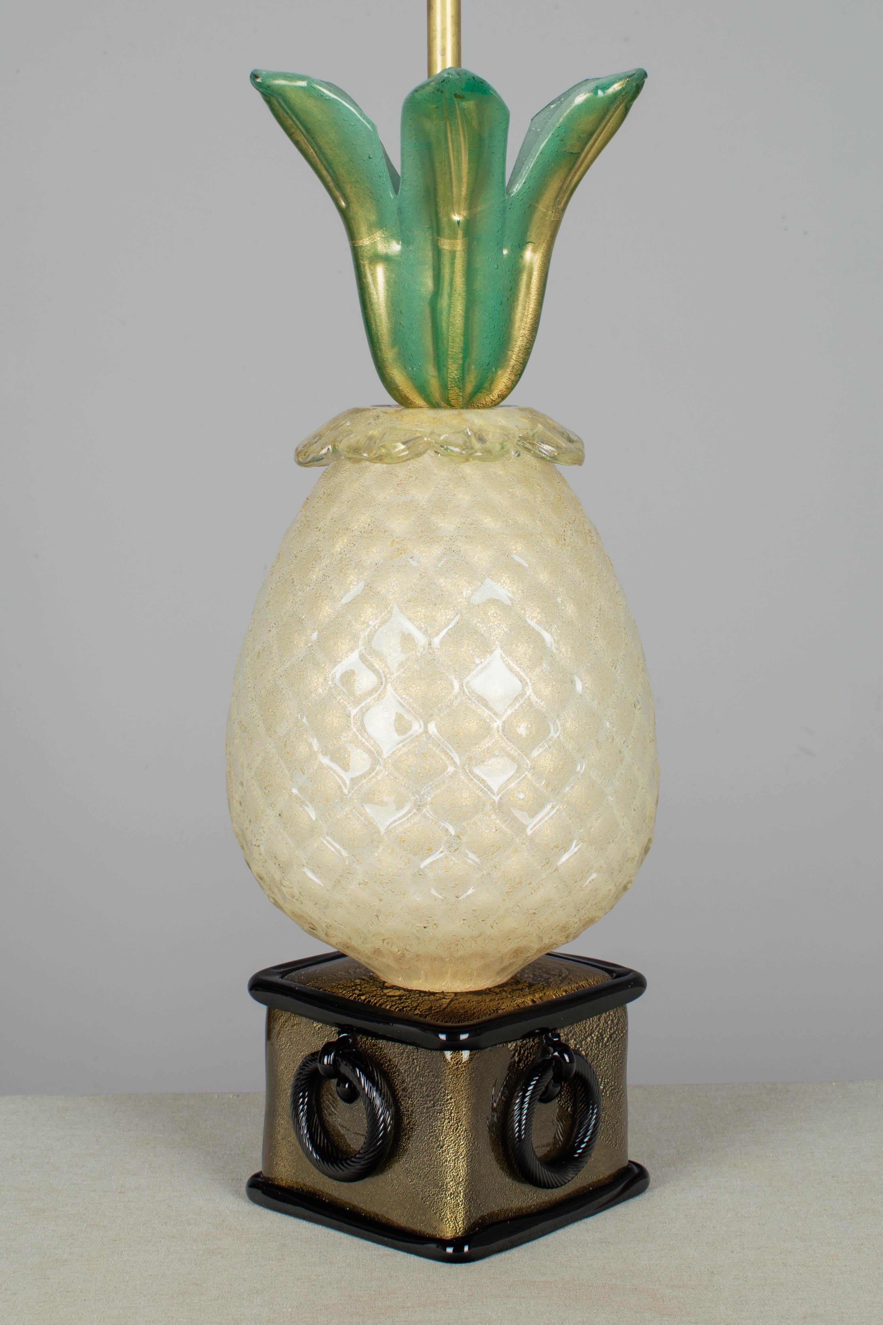 Murano Glass Barovier & Toso Pineapple Lamp For Sale 4
