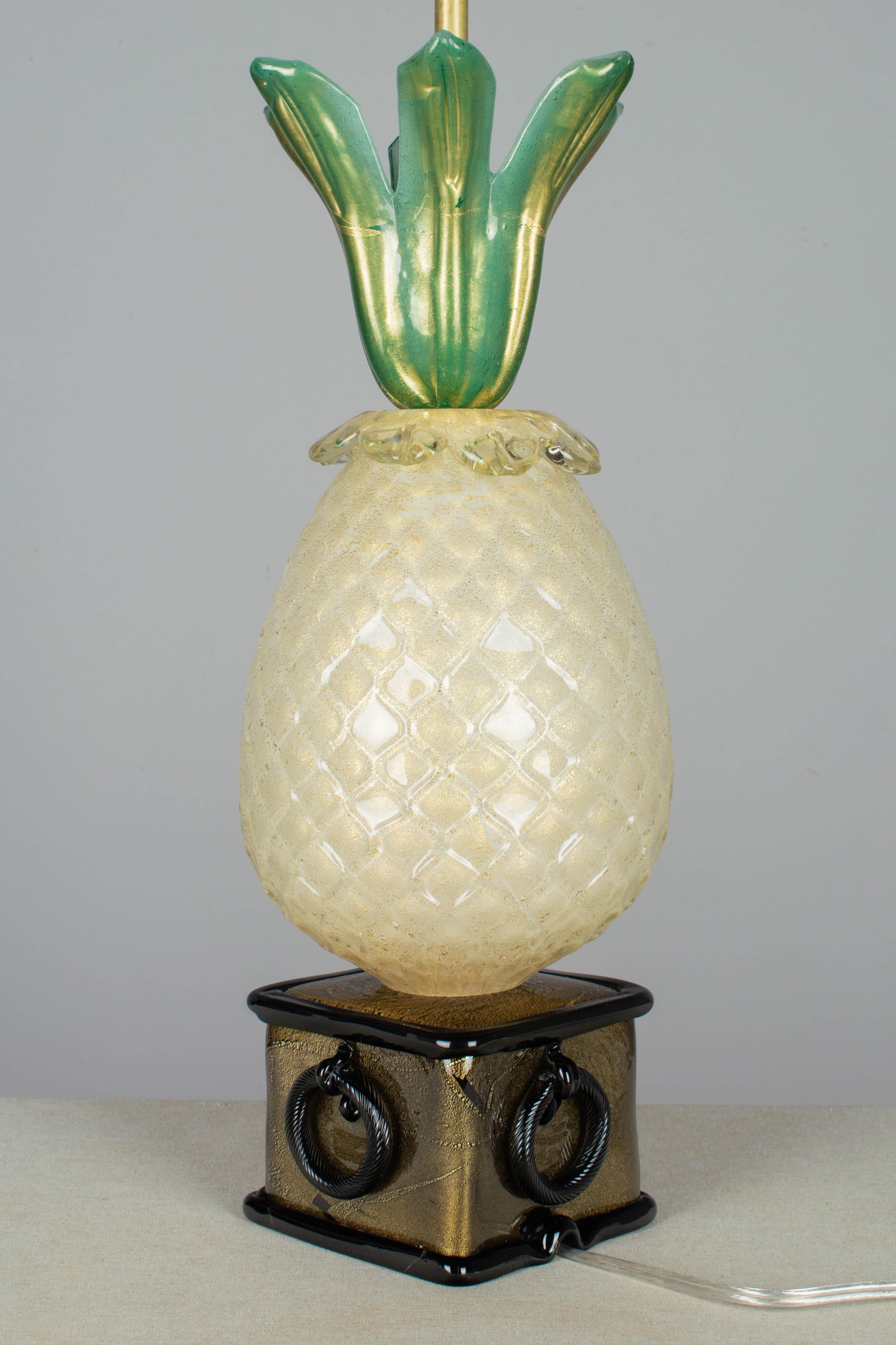 Murano Glass Barovier & Toso Pineapple Lamp For Sale 6
