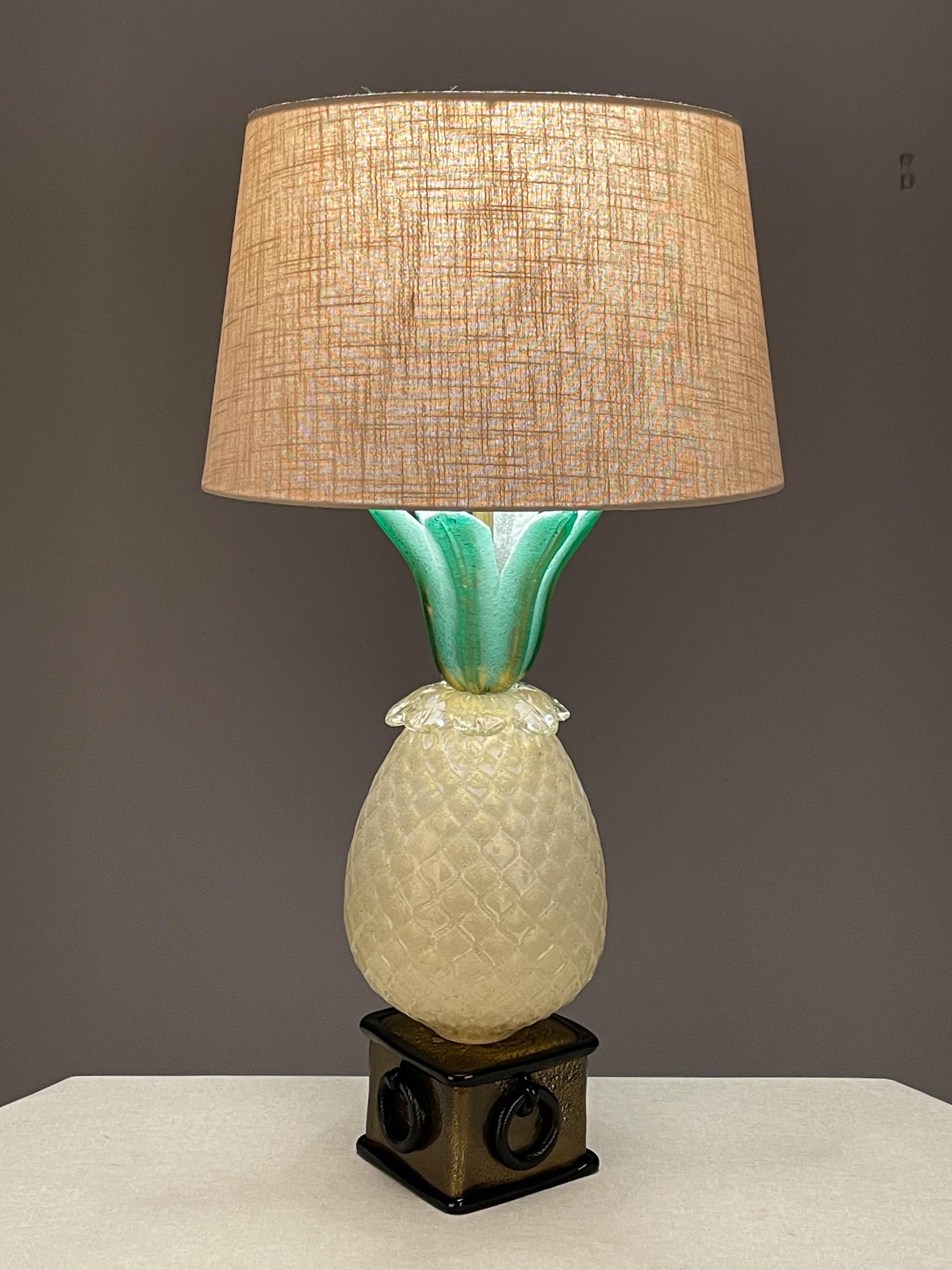 Murano Glas Barovier & Toso Ananas Lampe im Angebot 11