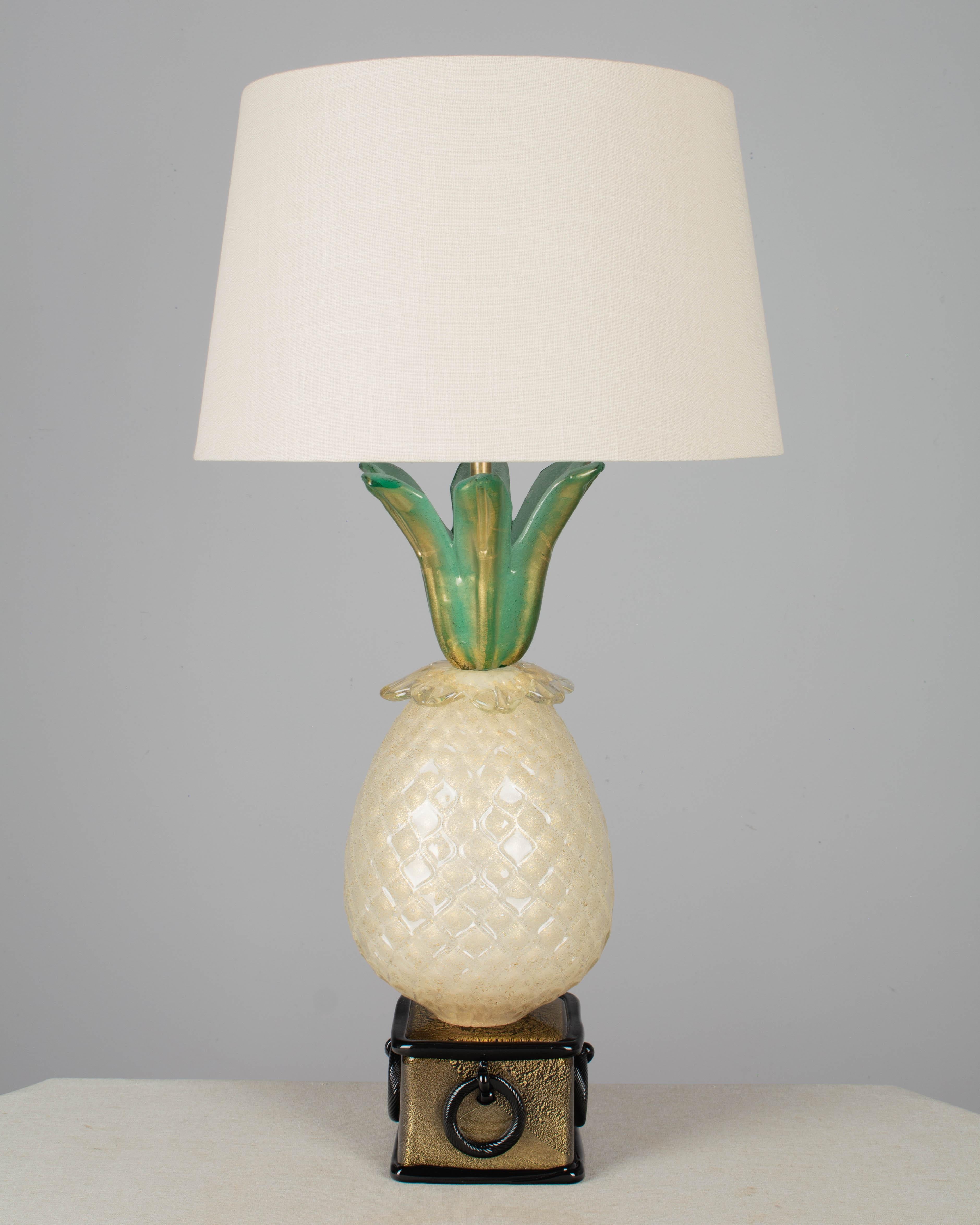 Mid-Century Modern Murano Glass Barovier & Toso Pineapple Lamp For Sale