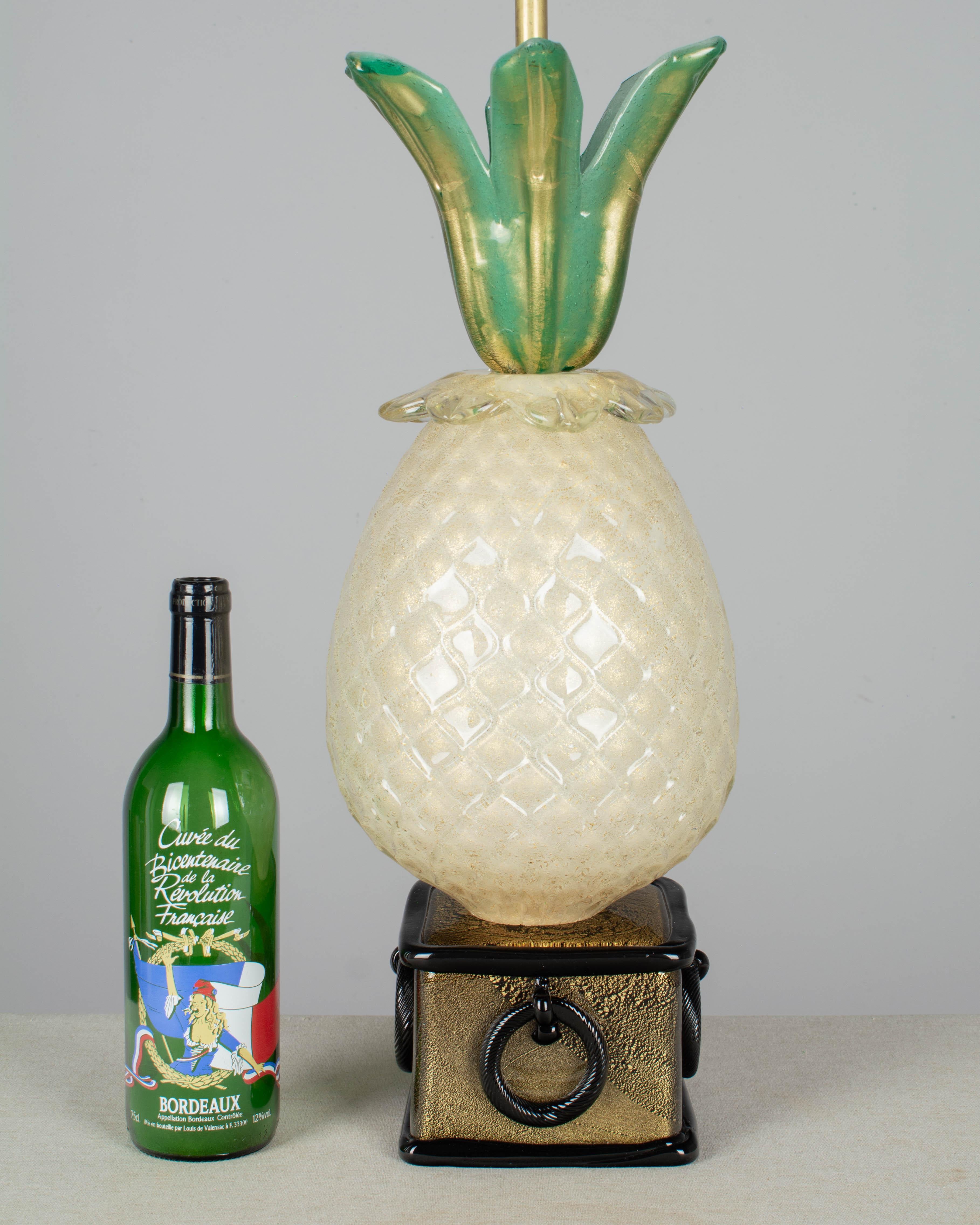 Murano Glass Barovier & Toso Pineapple Lamp In Good Condition For Sale In Winter Park, FL