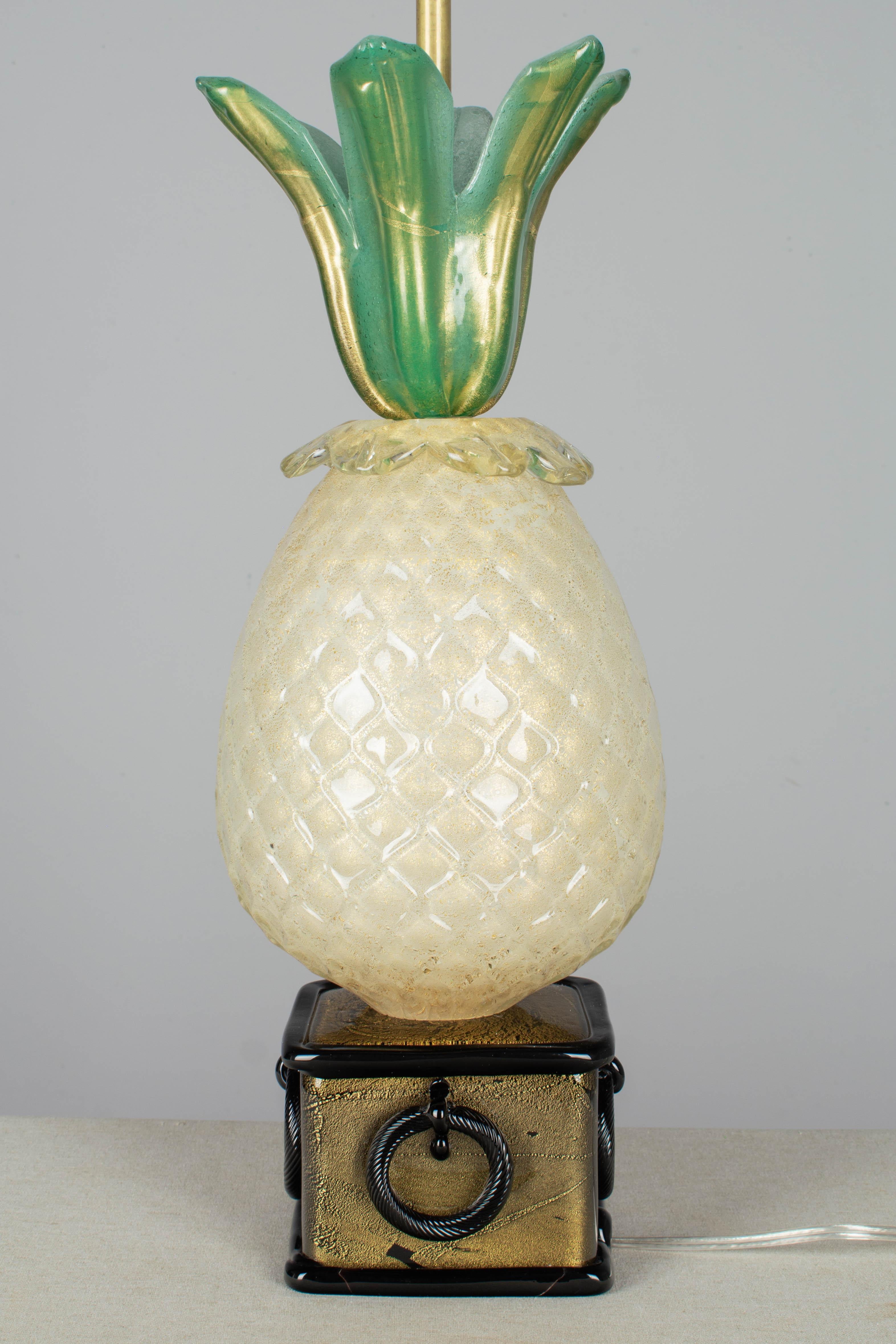 Murano Glass Barovier & Toso Pineapple Lamp For Sale 1