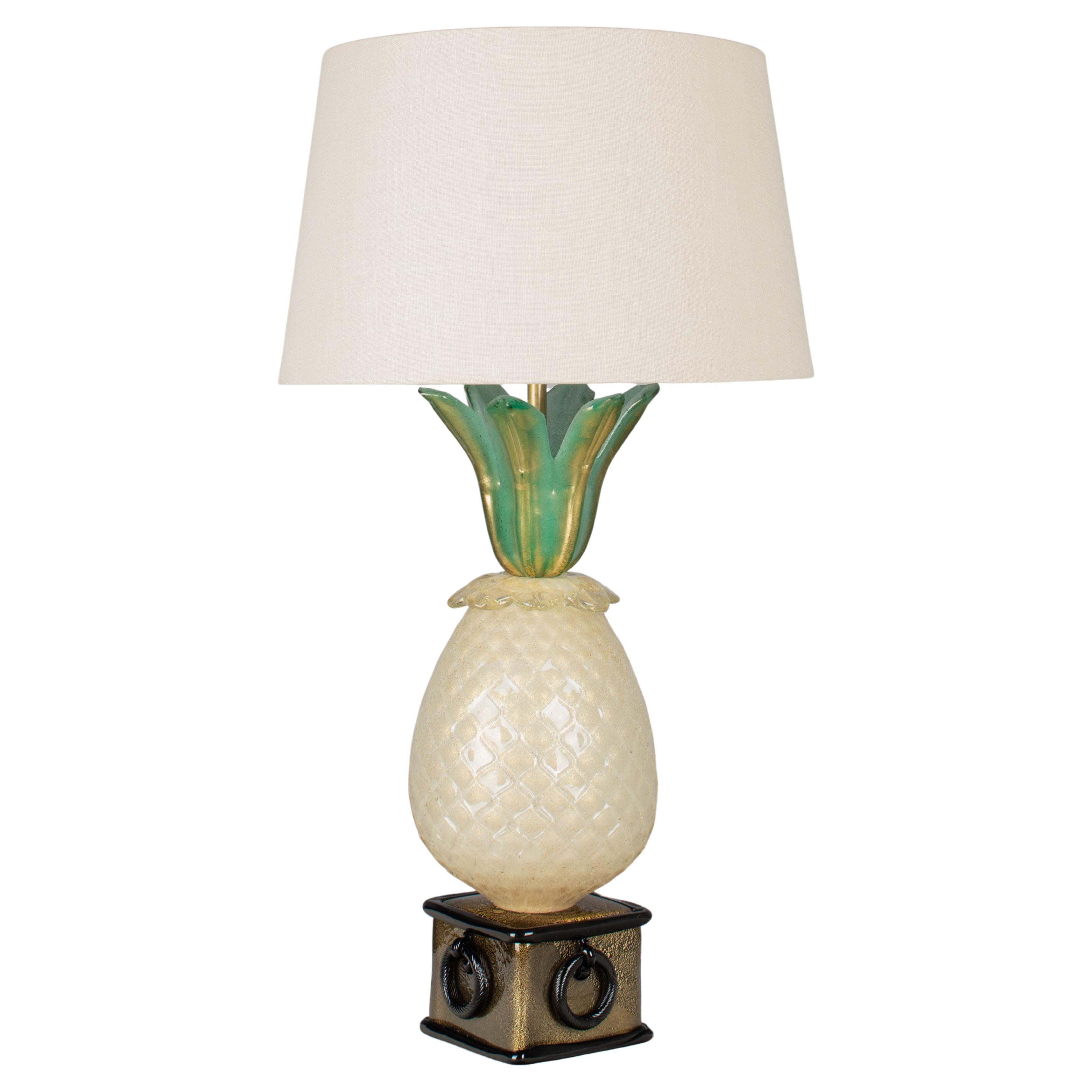 Murano Glass Barovier & Toso Pineapple Lamp For Sale
