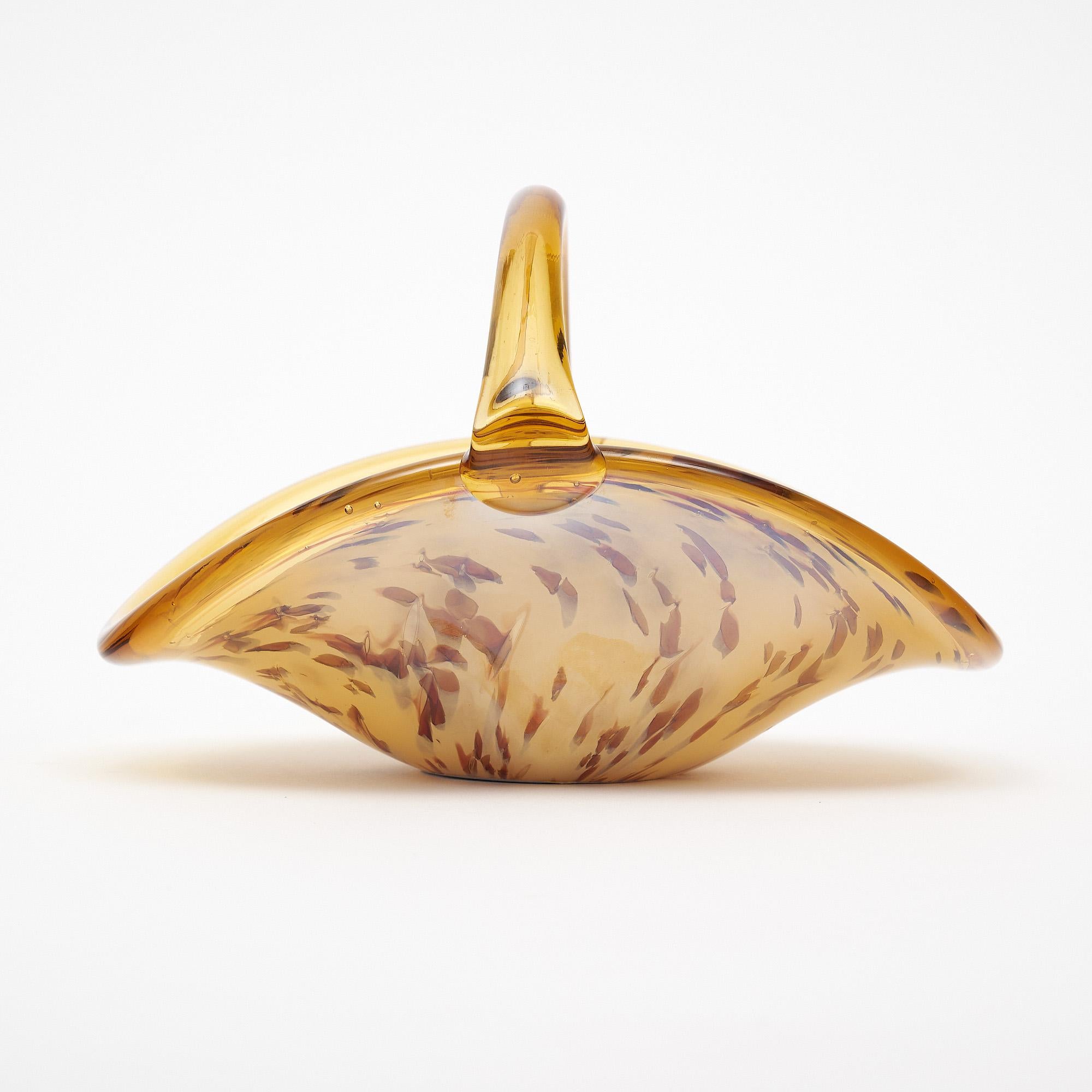 Hand-Crafted Murano Glass Basket/Bowl For Sale