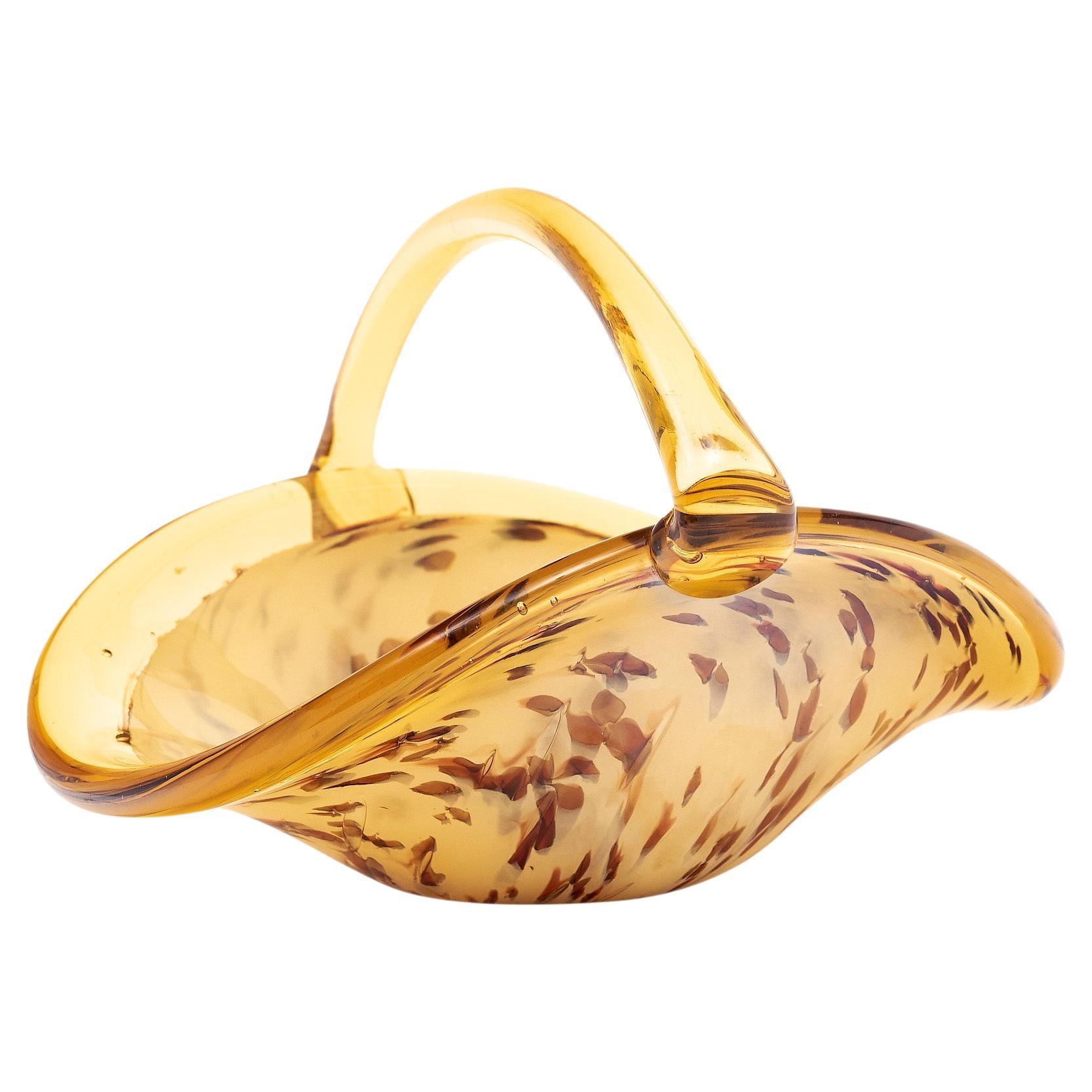 Murano Glass Basket/Bowl For Sale
