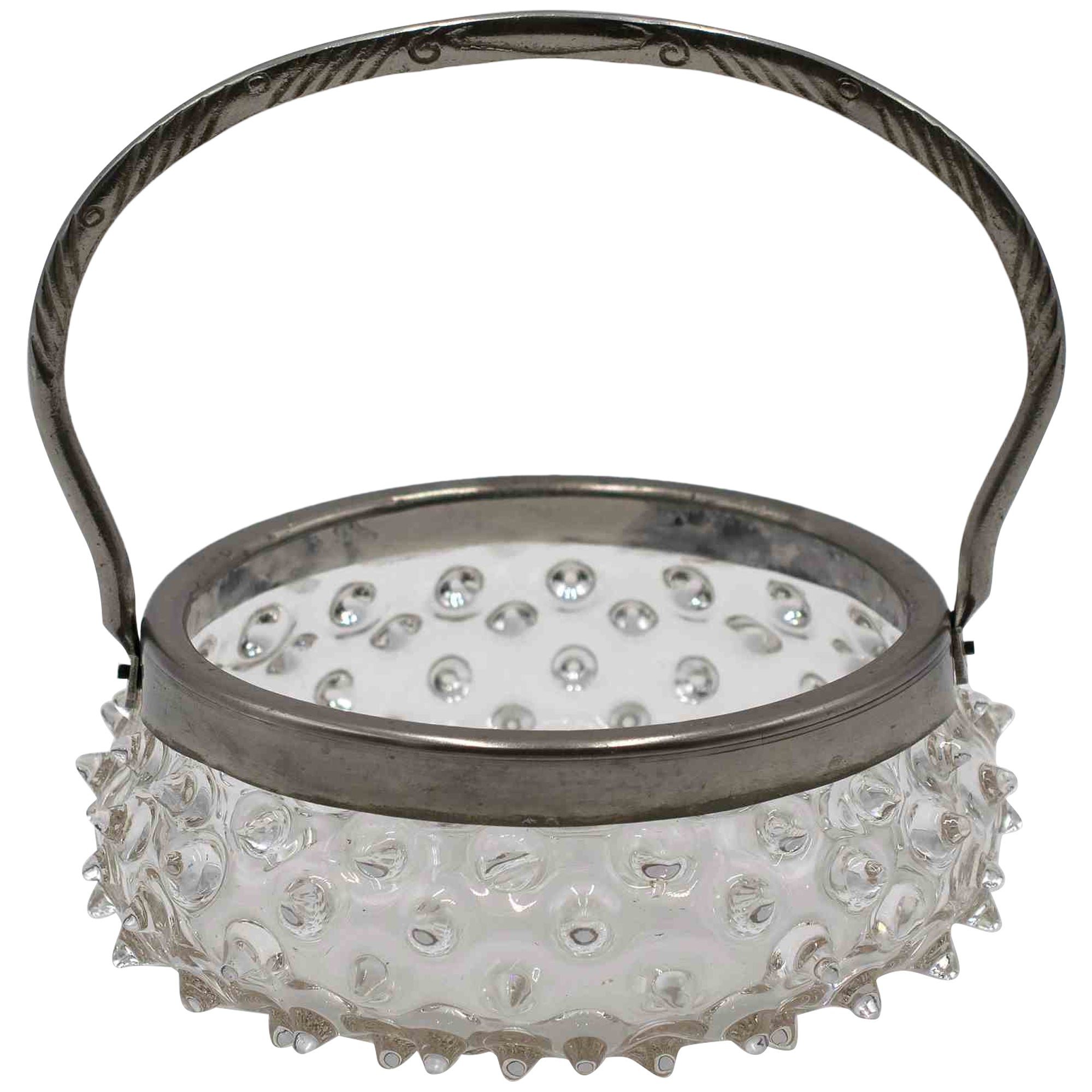 Cesta de cristal de Murano, principios del siglo XX en venta