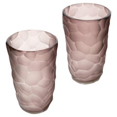 Murano Glass ‘Battuto” Amethyst Vases