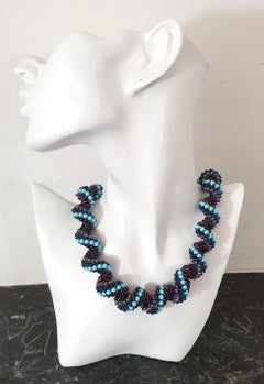 Blue Beaded Murano glass Fashion Necklace