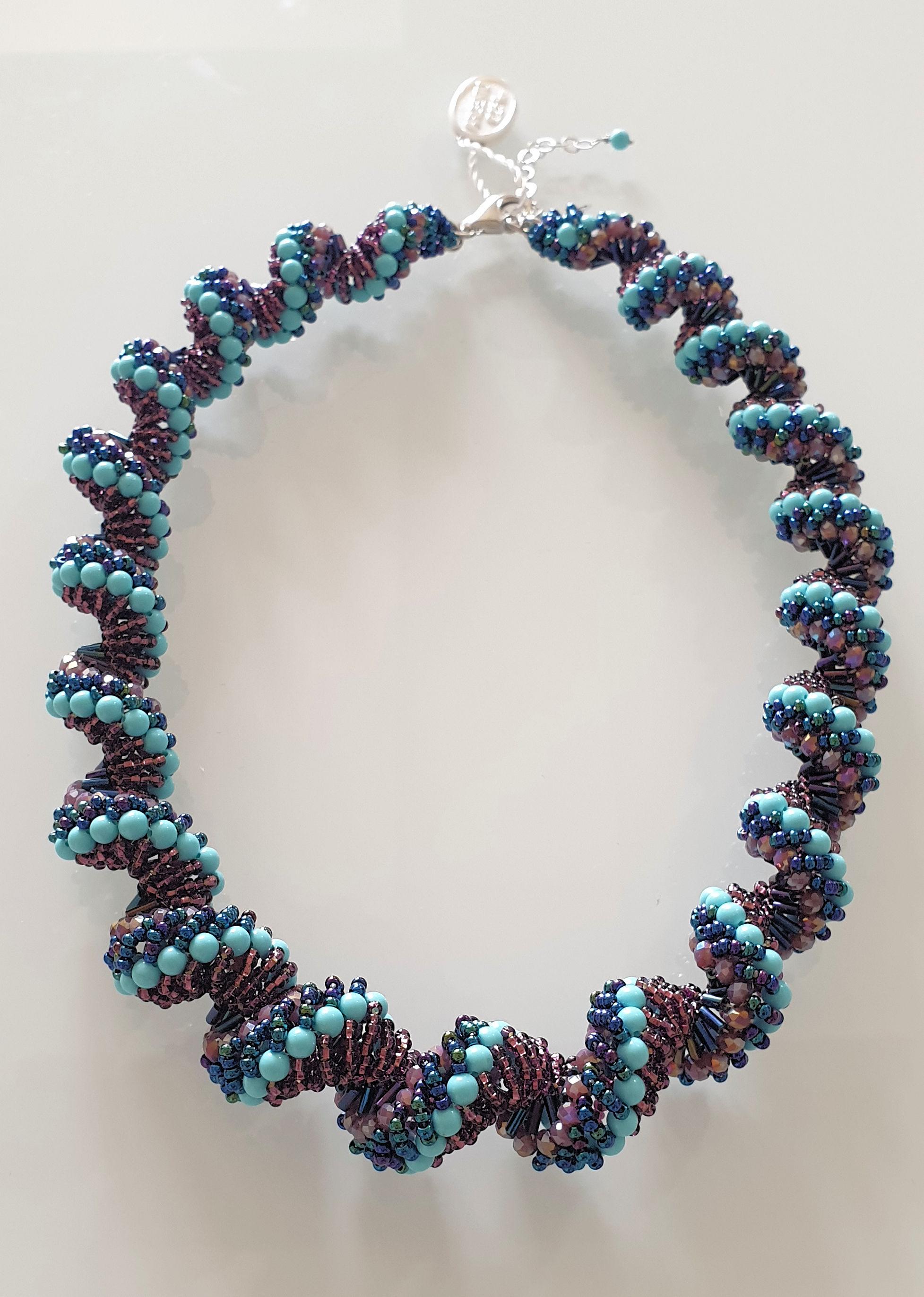 Blaue blaue Perlen-Muranoglas-Halskette  (Künstler*in) im Angebot