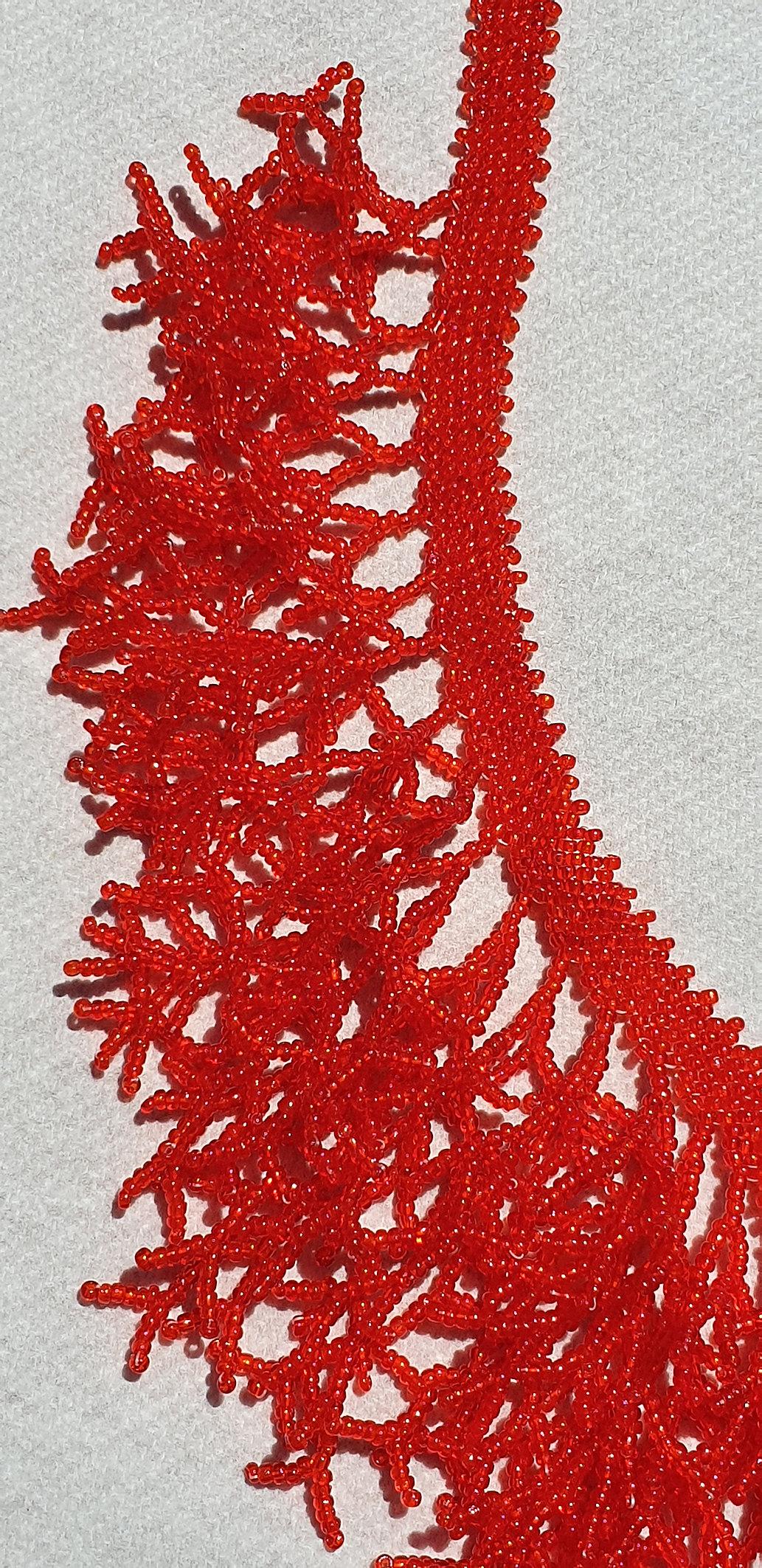 Murano Glasperlen handgefertigte rote Korallenkette der italienischen Künstlerin Paola B. im Zustand „Neu“ in Dallas, TX