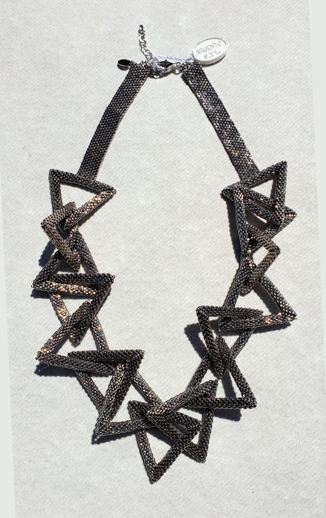 Silber Muranoglas Perlen Mode Halskette  (Kunsthandwerker*in) im Angebot