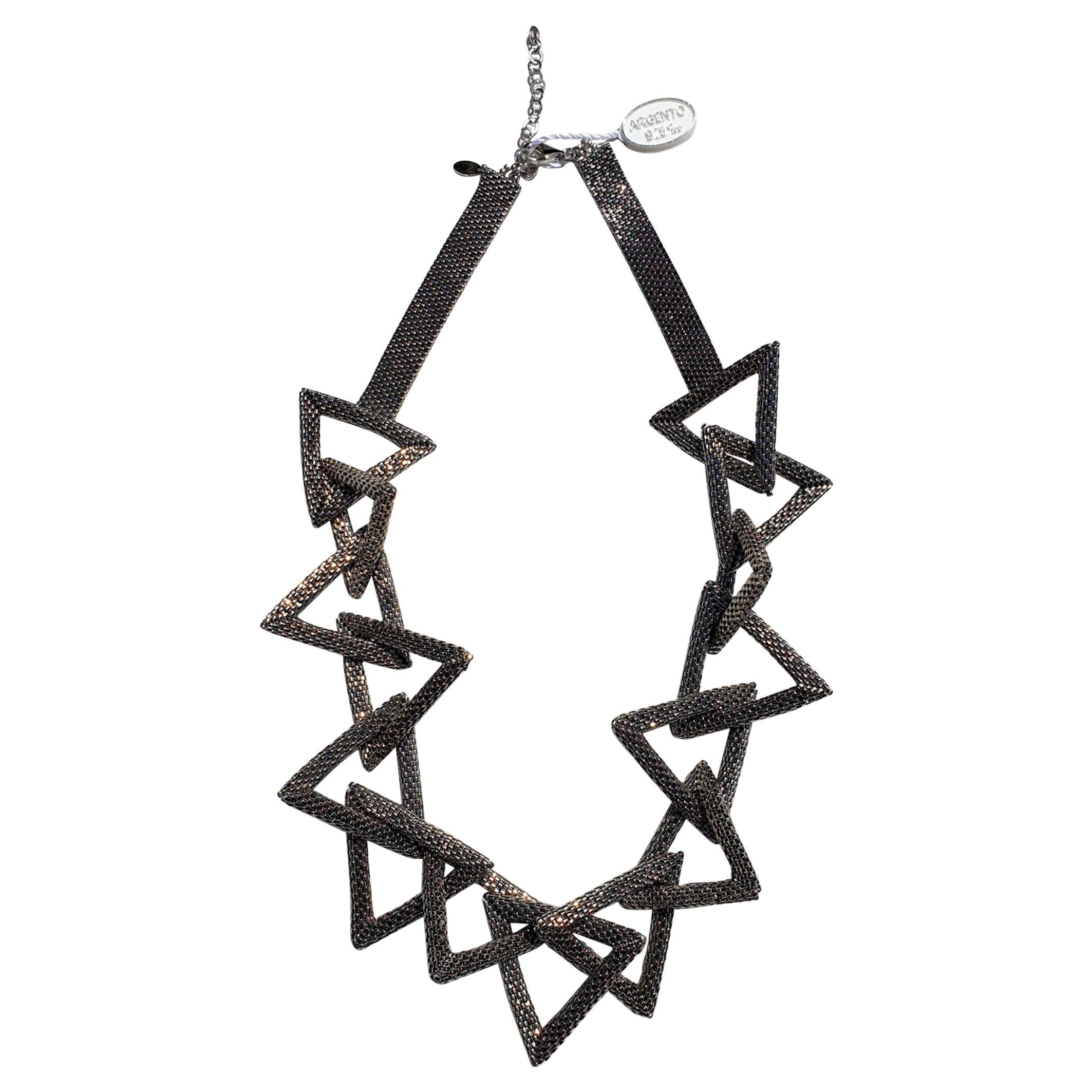 Silber Muranoglas Perlen Mode Halskette  im Angebot