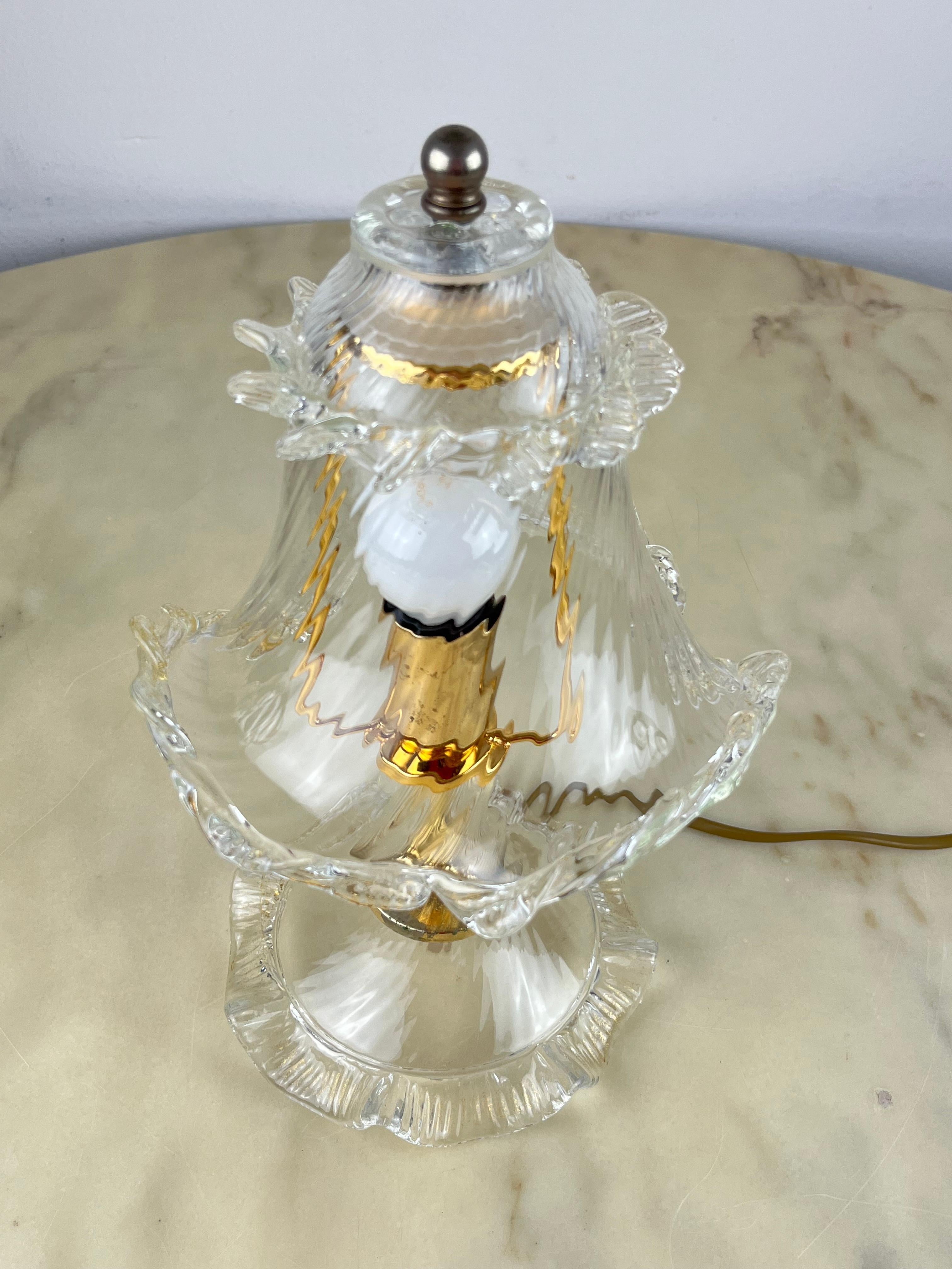 Late 20th Century Murano Glass Bedside Lamp  1980s For Sale