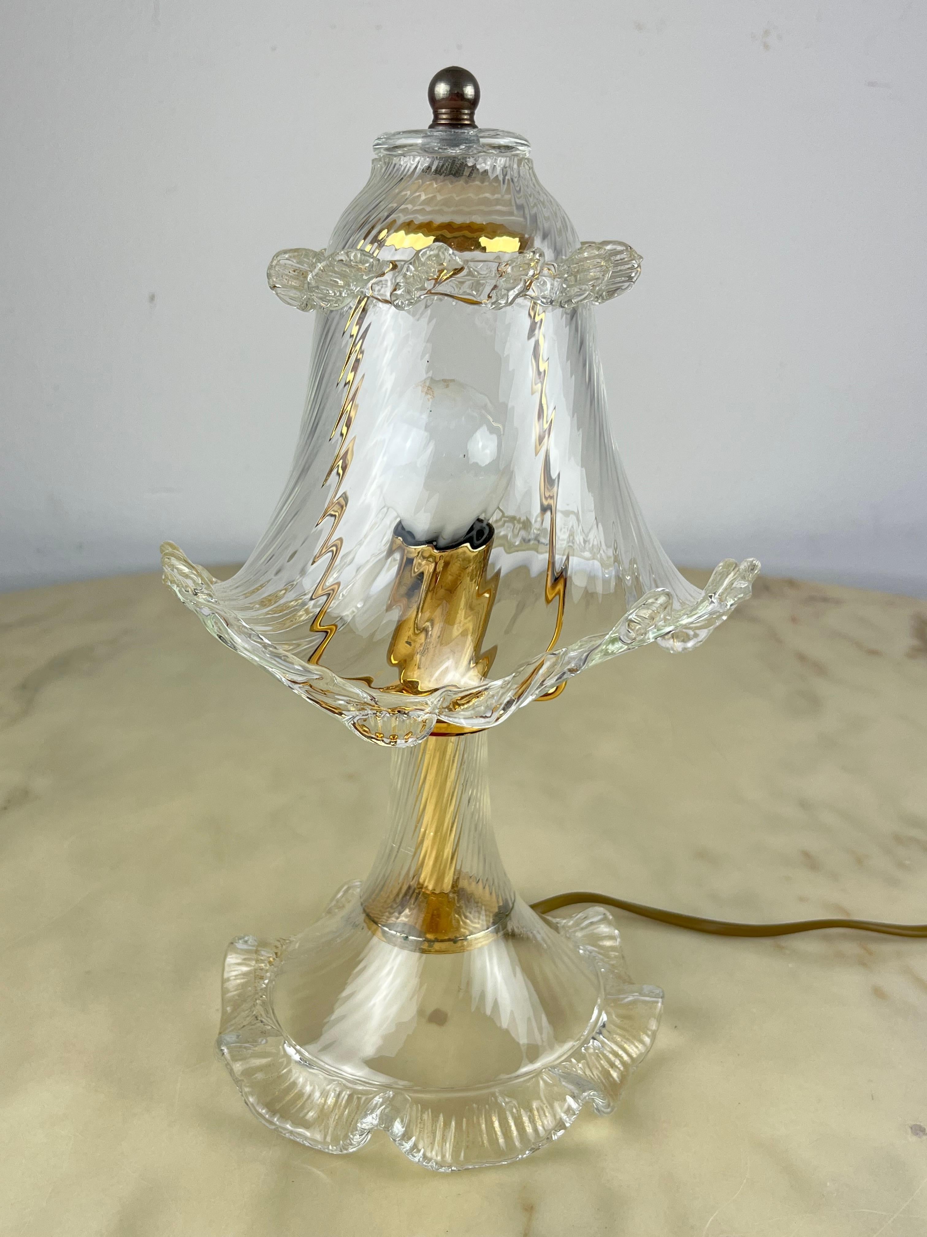Murano Glass Bedside Lamp  1980s For Sale 1