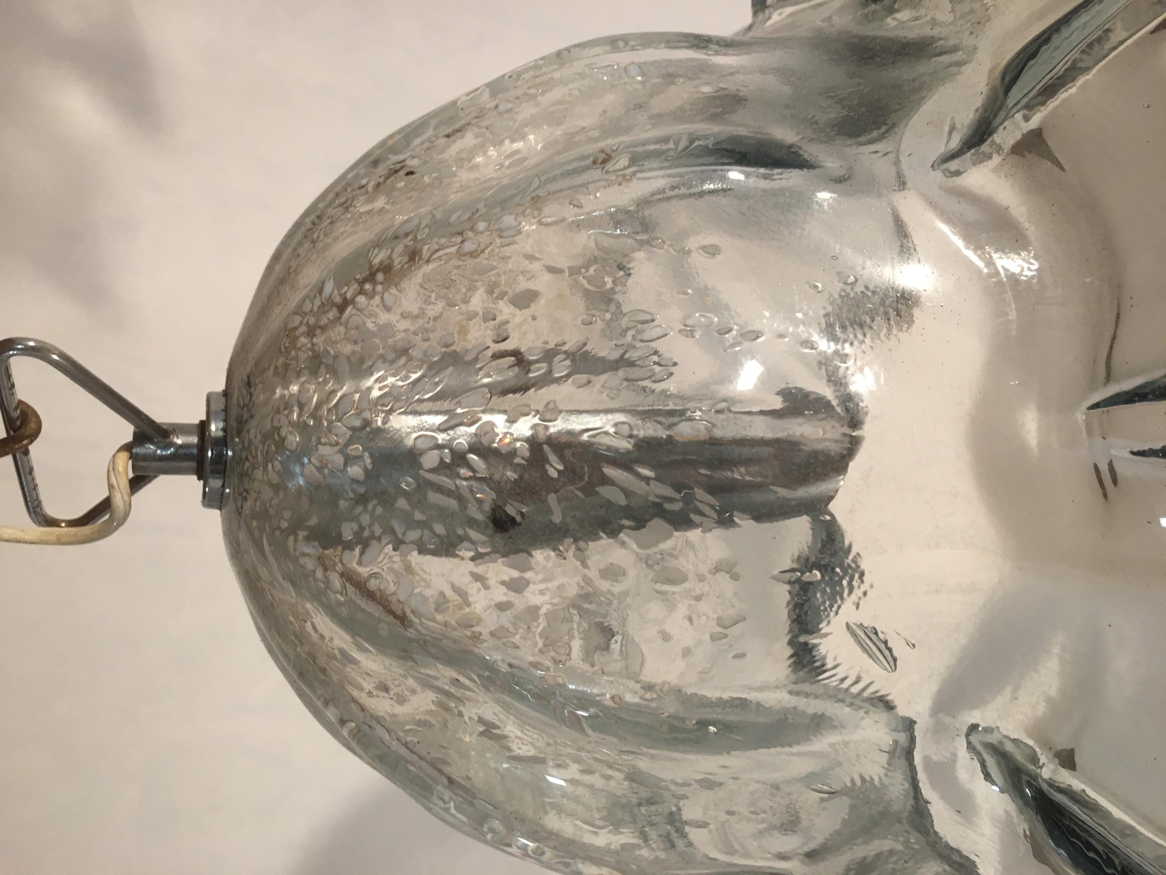 Murano glass bell-shaped lantern from the 1970s, designate Mazzega.