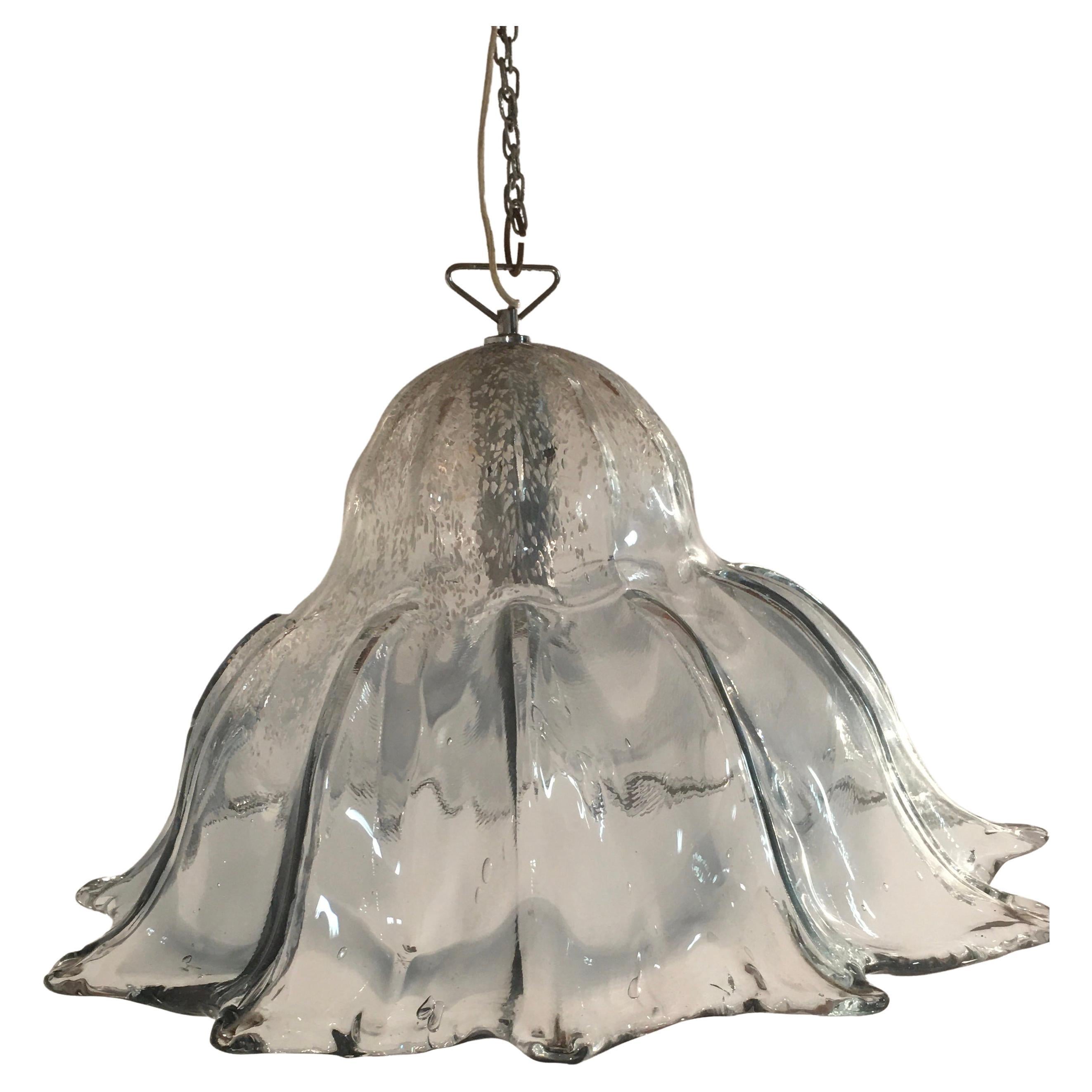 Murano Glass Bell Lantern, Italy, Mazzega, 1970 For Sale