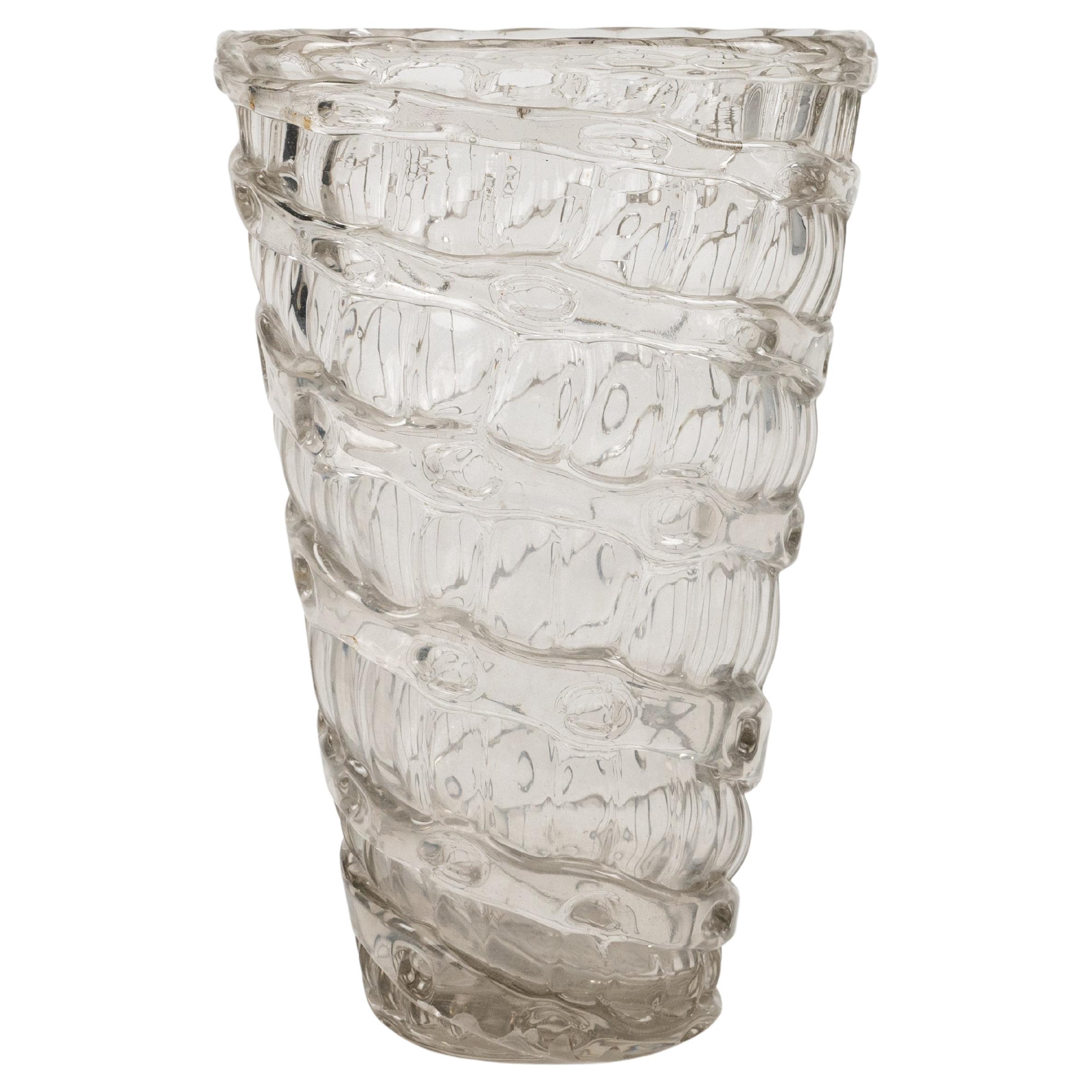Murano Glass Big Vase by Ercole Barovier for Ferro Toso Barovier, Italy 1937