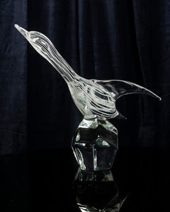 Murano-Glasvogel von Zanetti, Filigrana Zanfirico, Italien 1970er Jahre