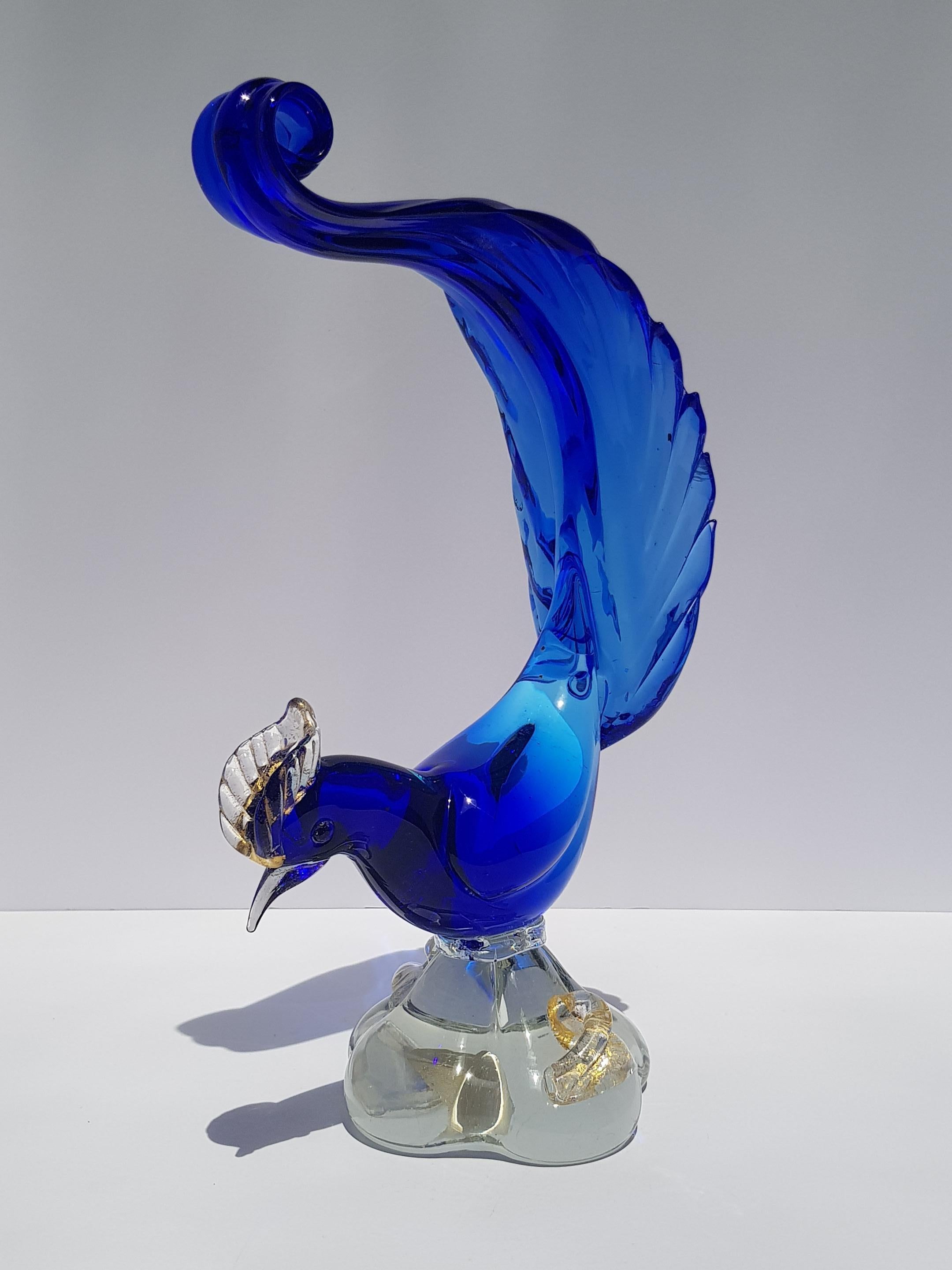 Italiano Uccello del Paradiso di Murano Pavone Fagiano Alfredo Barbini Salviati Cenedese in vendita