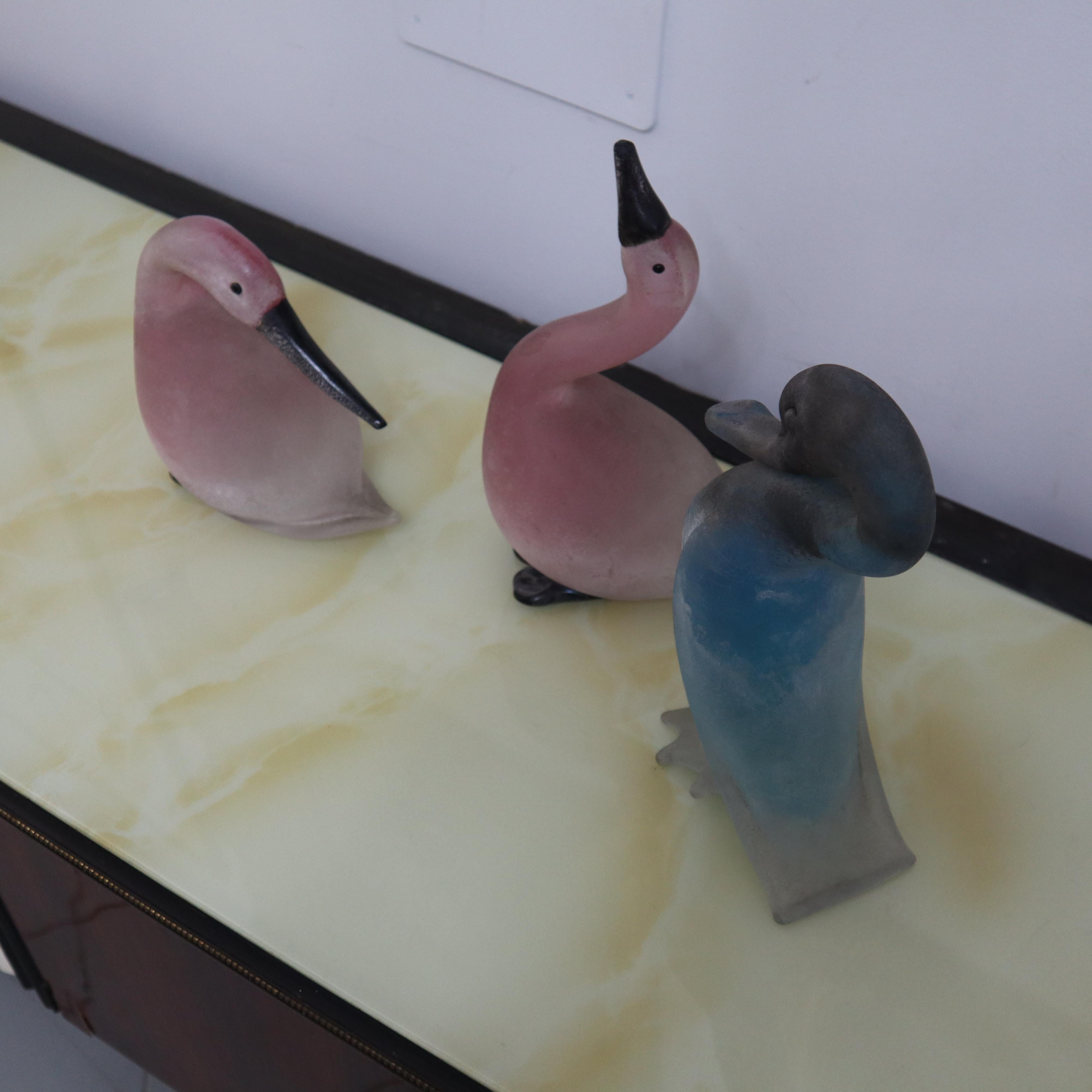 Vögel aus Murano-Glas von Cenedese Italienische Skulpturen aus der Mitte des modernen Jahrhunderts 1970er im Angebot 4