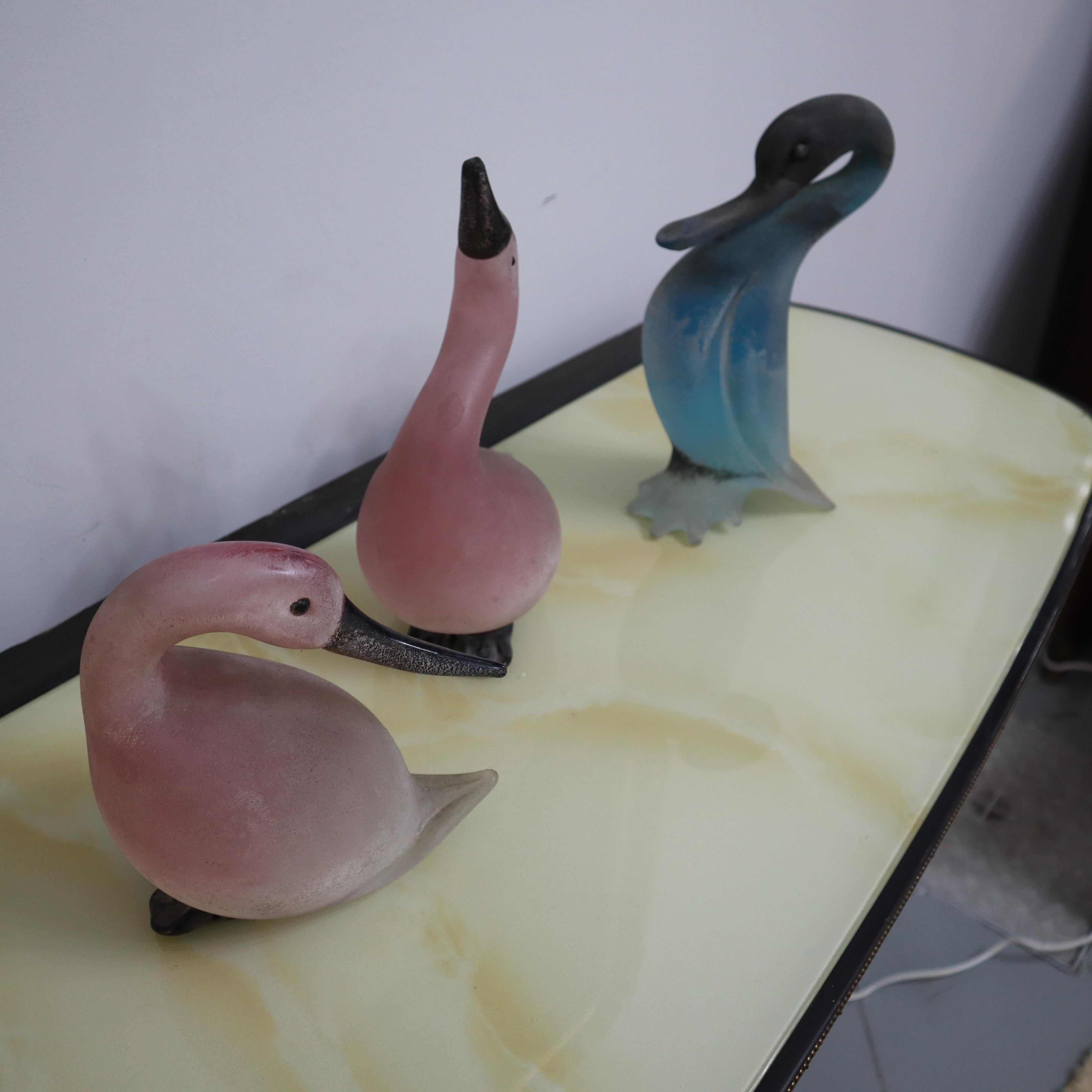 Vögel aus Murano-Glas von Cenedese Italienische Skulpturen aus der Mitte des modernen Jahrhunderts 1970er im Angebot 2