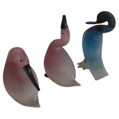 Vögel aus Murano-Glas von Cenedese Italienische Skulpturen aus der Mitte des modernen Jahrhunderts 1970er