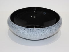 Murano Glass Black and Grey Speckle Bowl