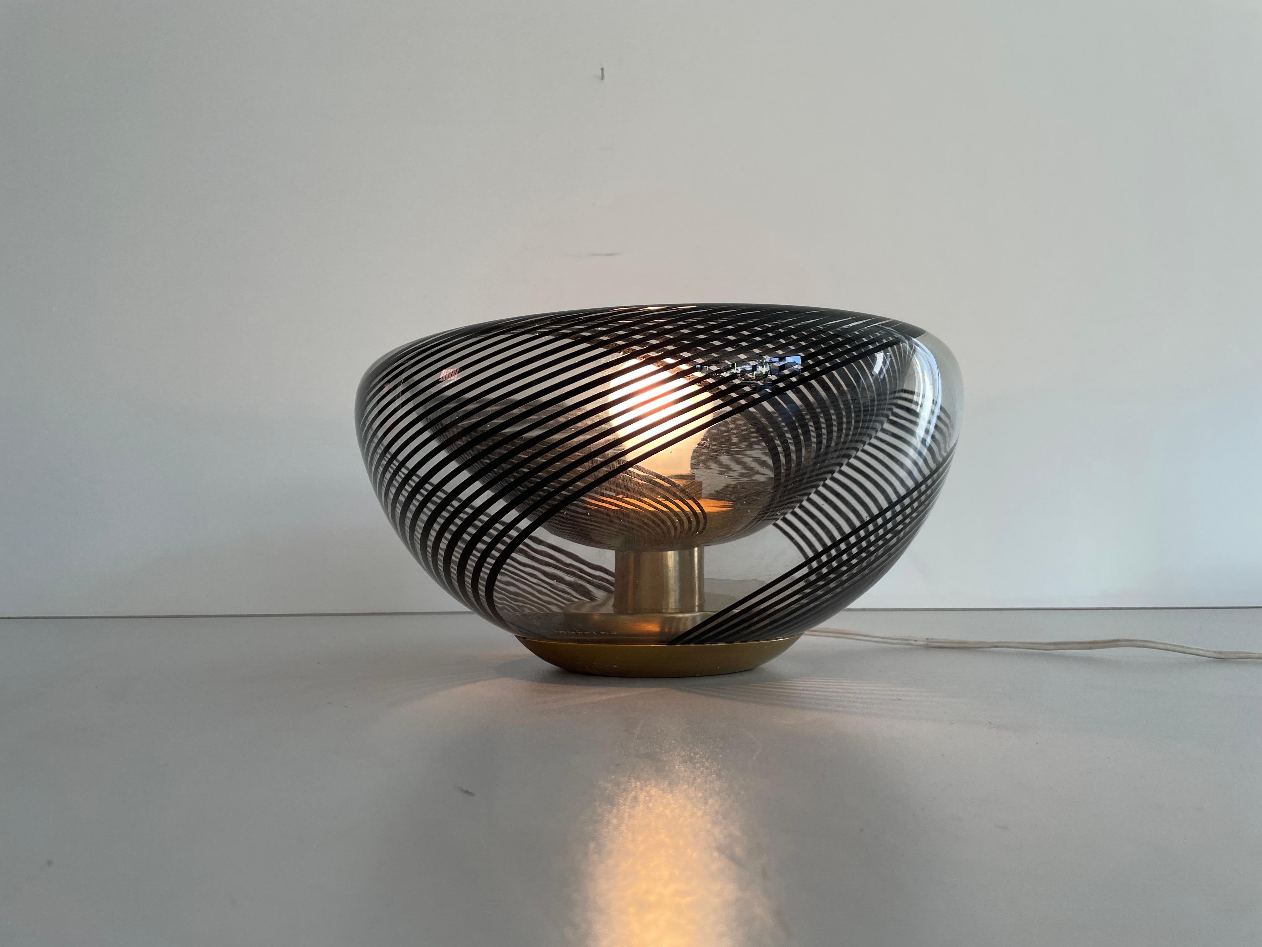 Lámpara de techo empotrada de cristal de Murano negro, años 60, Italia en venta 3