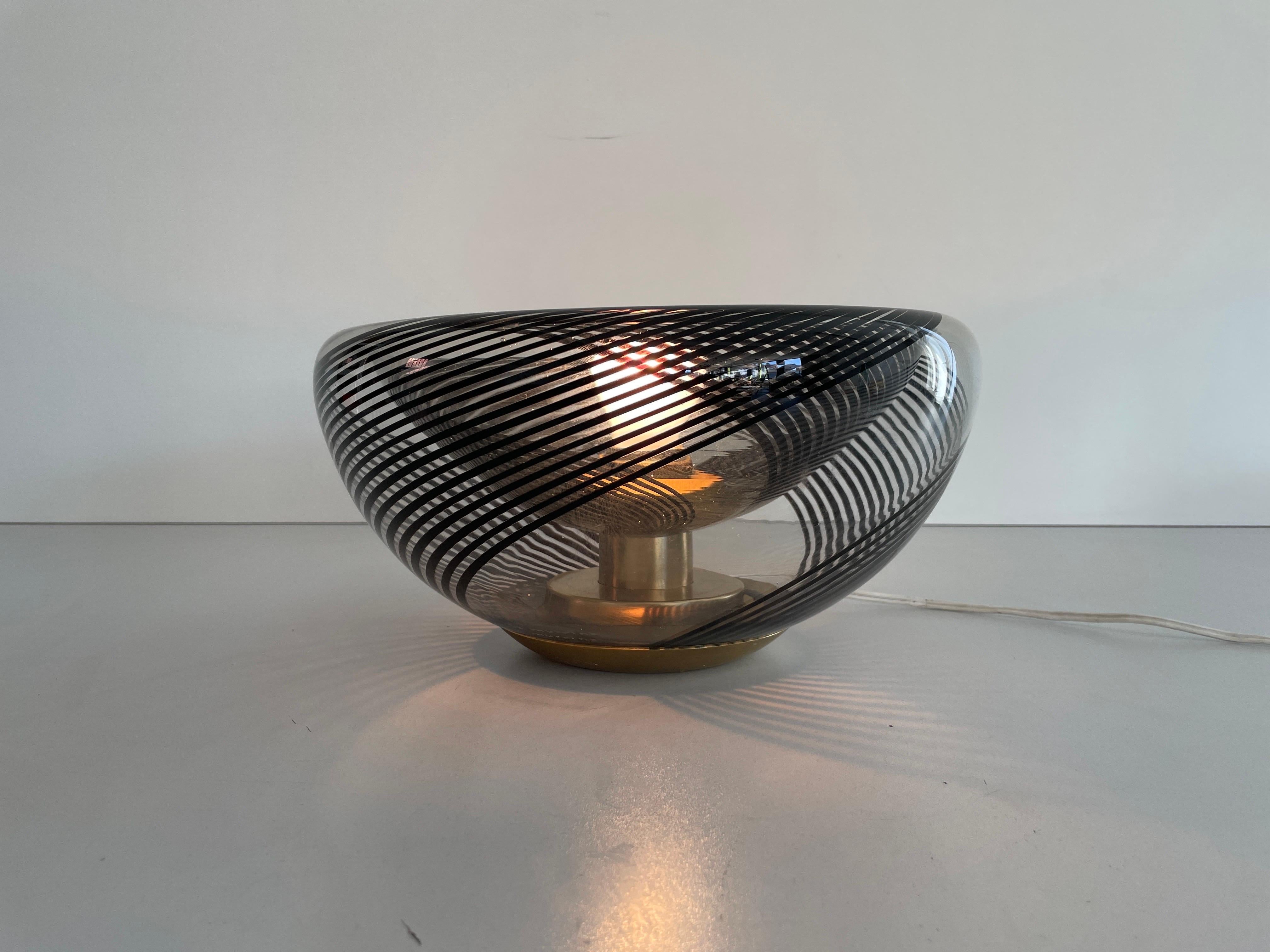 Lámpara de techo empotrada de cristal de Murano negro, años 60, Italia en venta 4