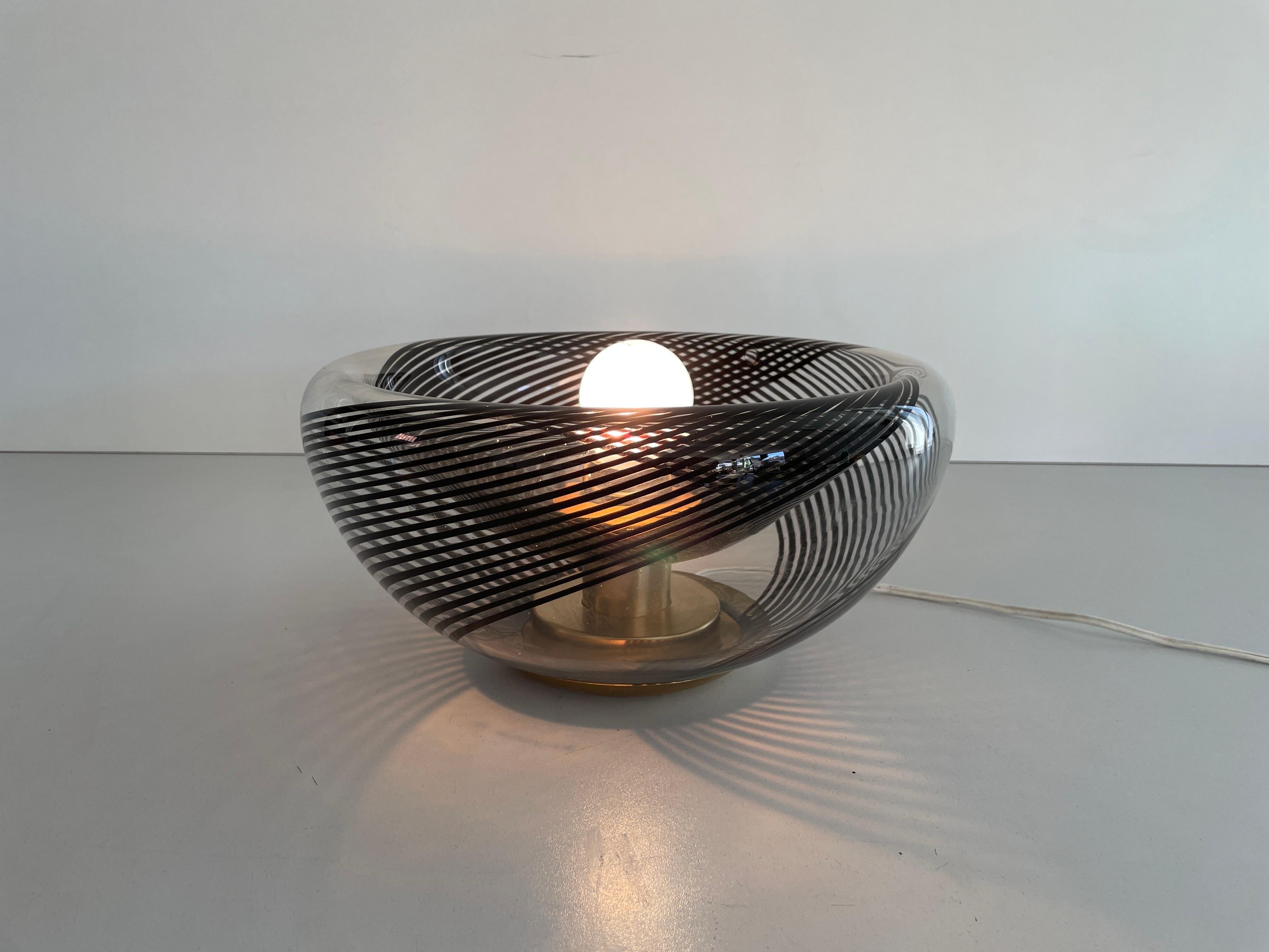 Lámpara de techo empotrada de cristal de Murano negro, años 60, Italia en venta 5