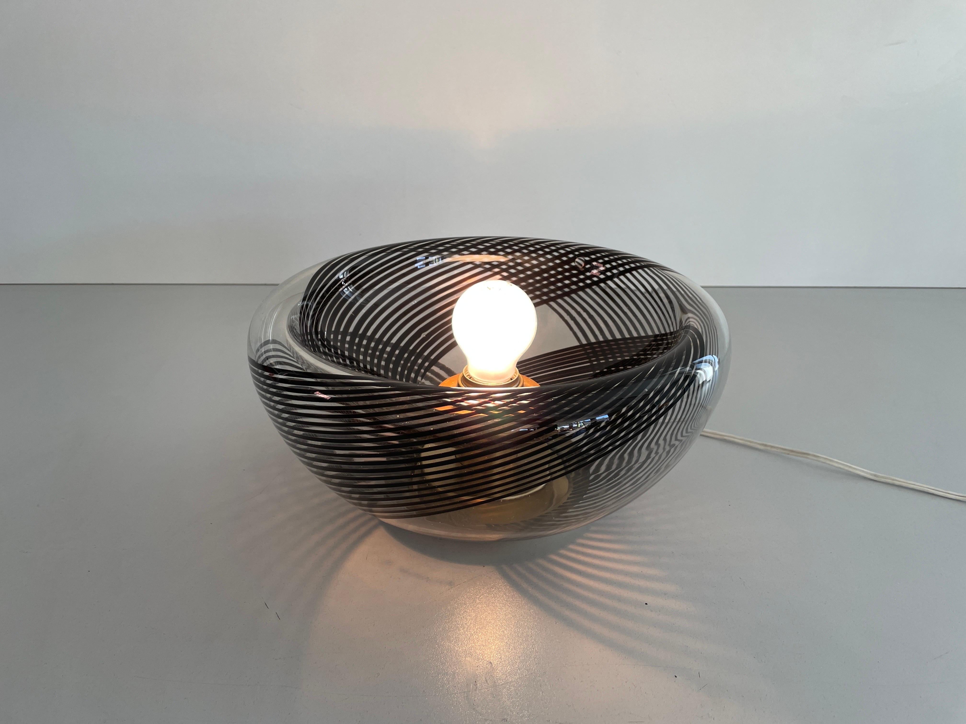 Lámpara de techo empotrada de cristal de Murano negro, años 60, Italia en venta 6