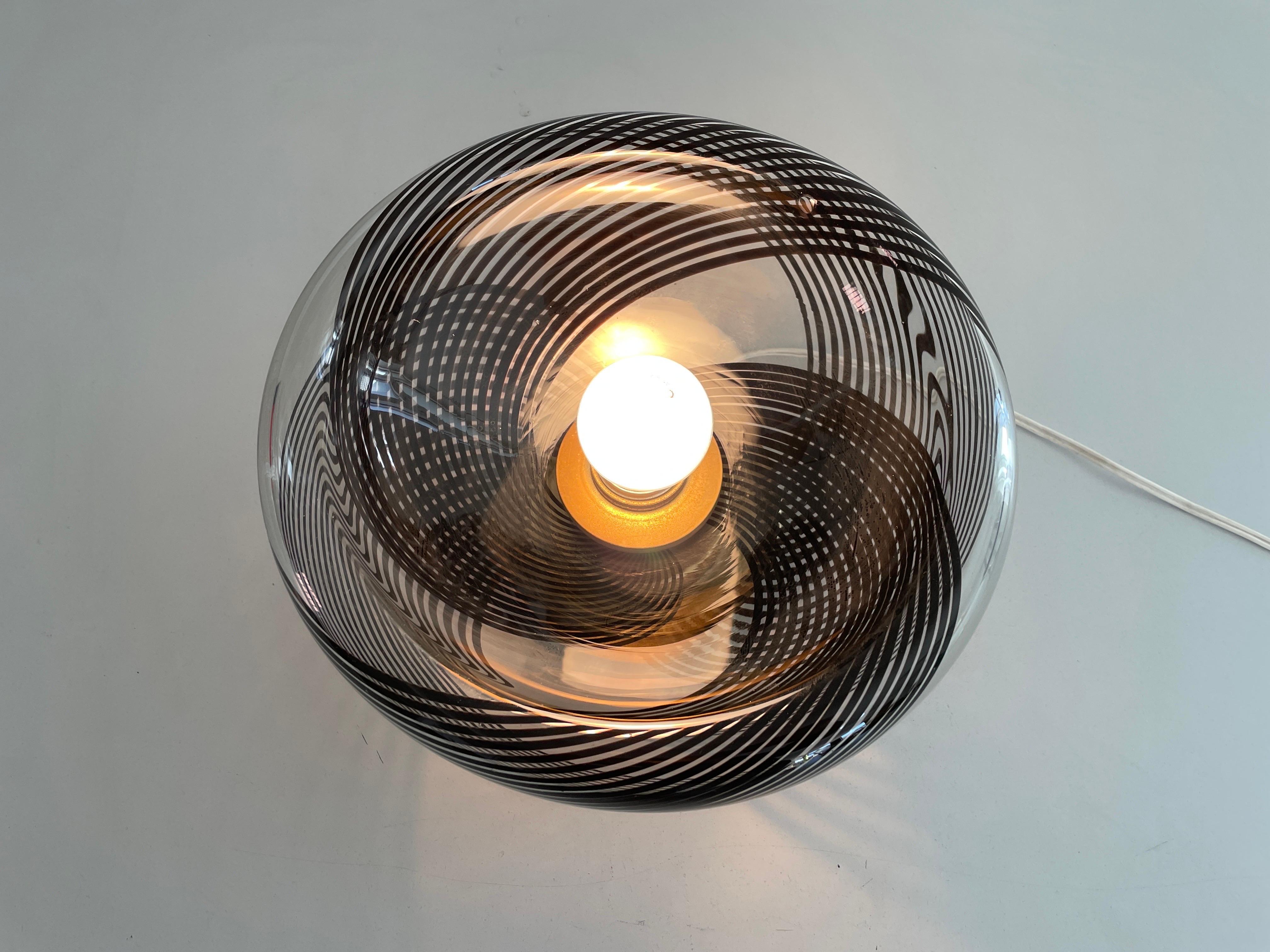 Lámpara de techo empotrada de cristal de Murano negro, años 60, Italia en venta 7