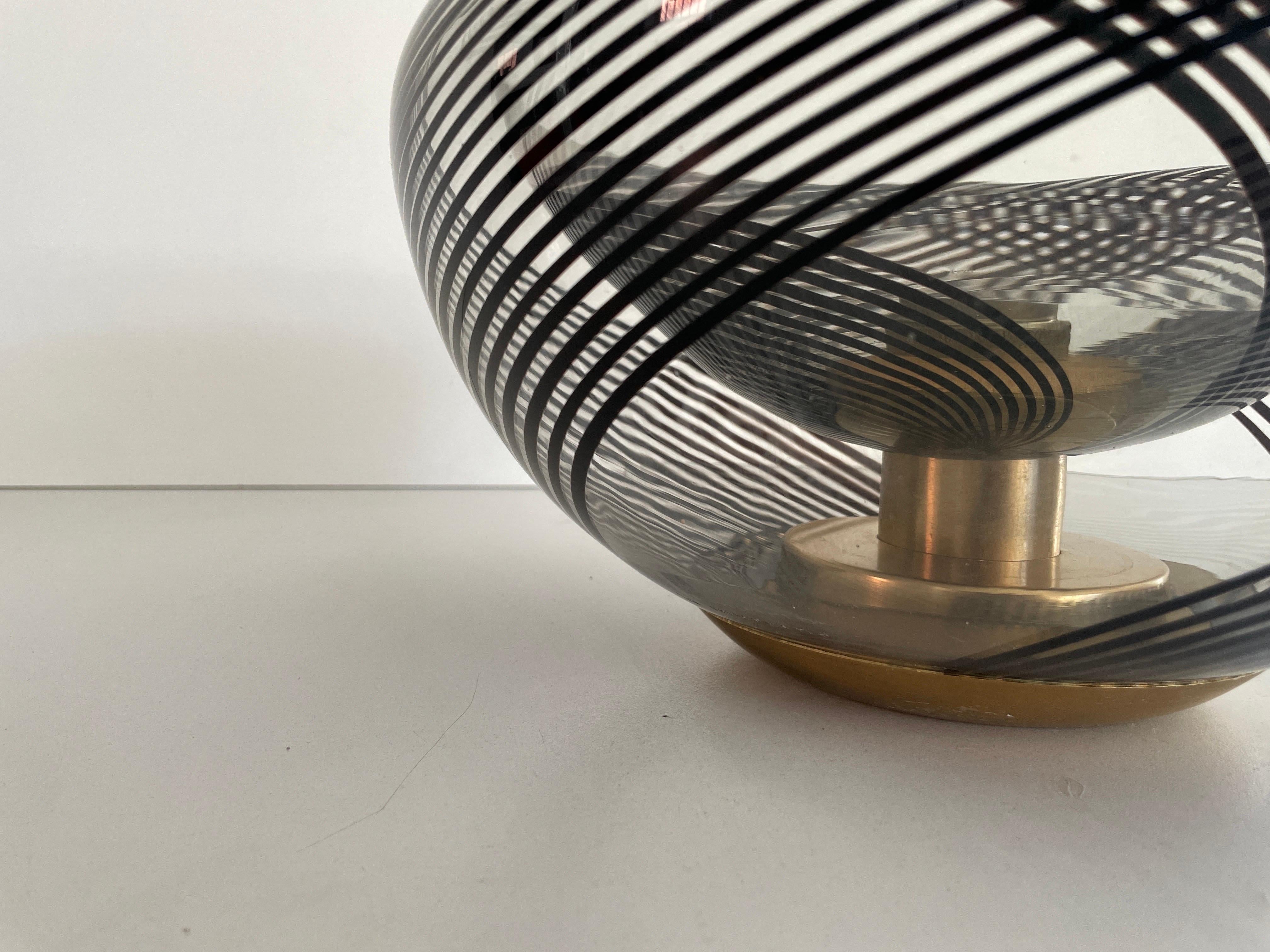 Lámpara de techo empotrada de cristal de Murano negro, años 60, Italia en venta 2