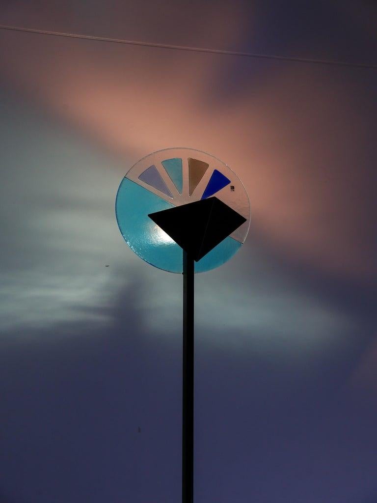 Lampada da terra in vetro di Murano e metallo nero di ITRE Firme di Vetro In condizioni buone a Byron Bay, NSW