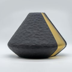 Murano Glass Black Vase, Made in Italy, 2000 circa, Handmade Mouth Blow