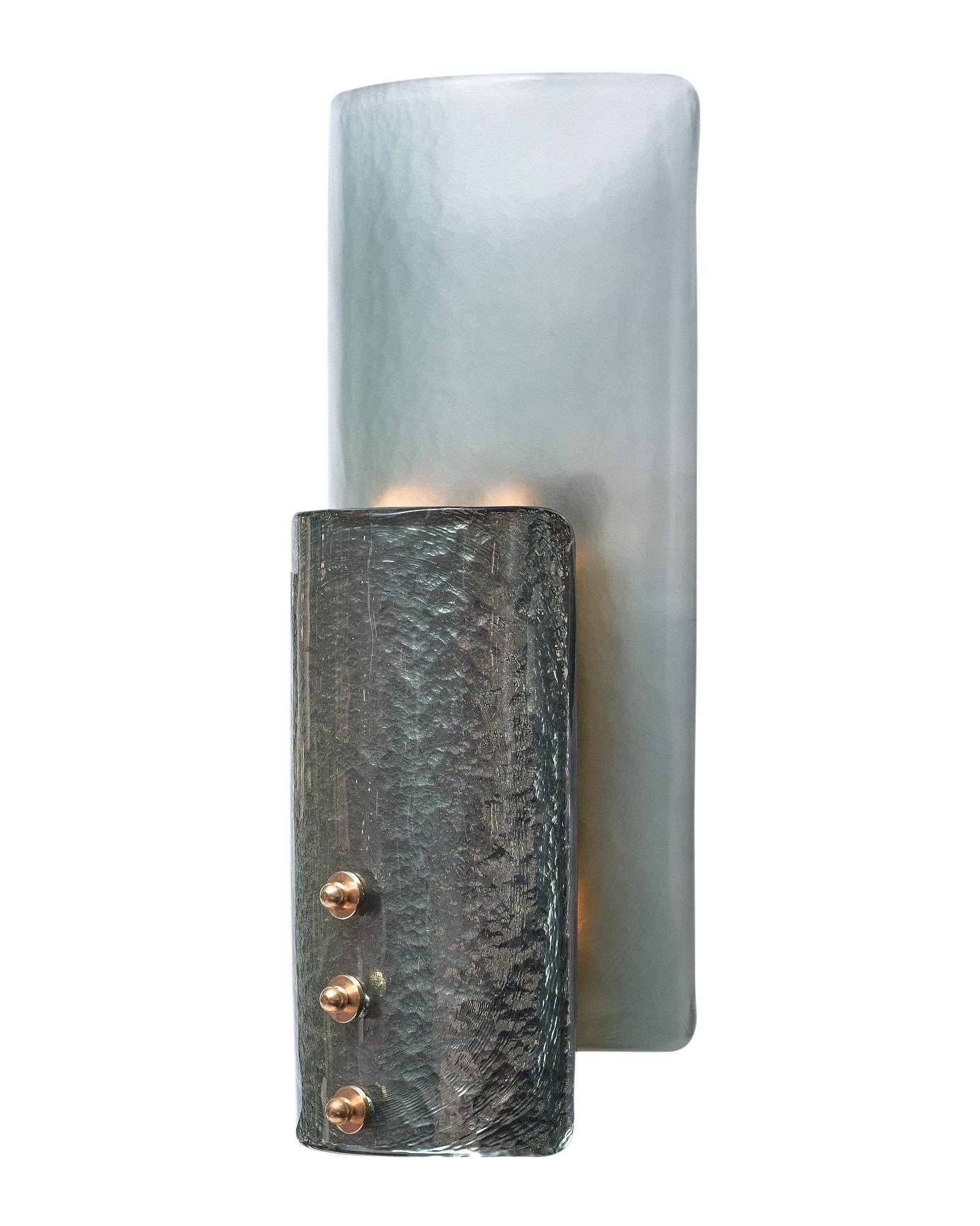 Contemporary Murano Glass “Bleu Pétrole” Sconces For Sale
