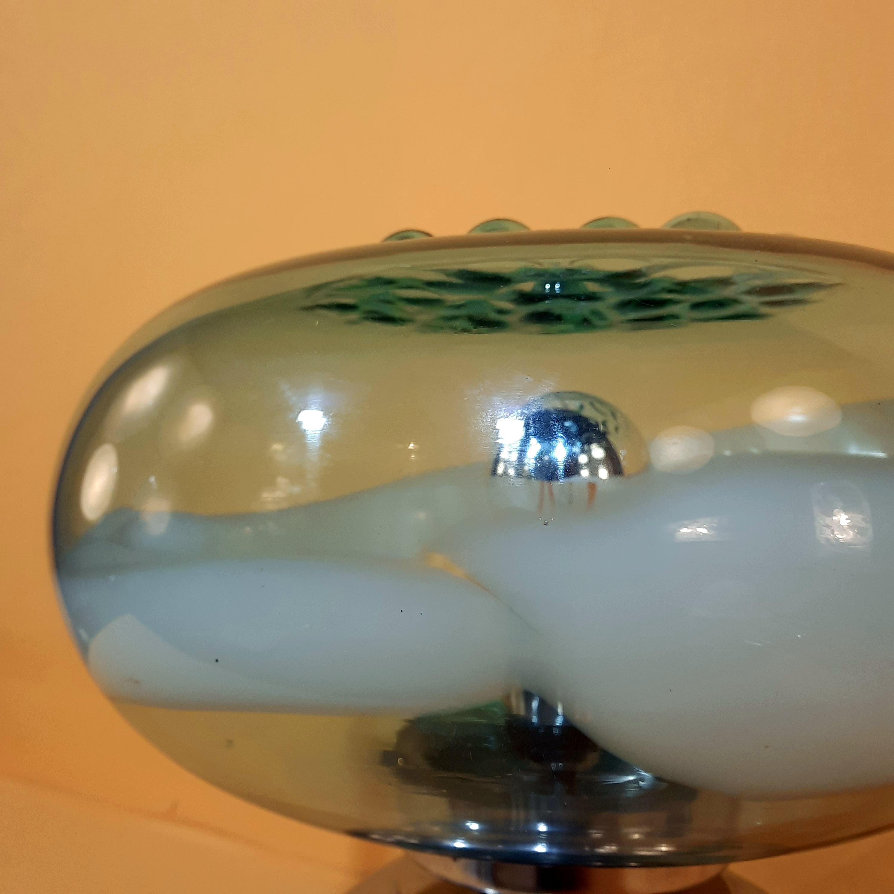 Verre brun Lampe de table soufflée en verre de Murano 1970 en vente