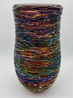 Mid-Century Modern Murano Glass Blown Vase, Italian Craftsmanship