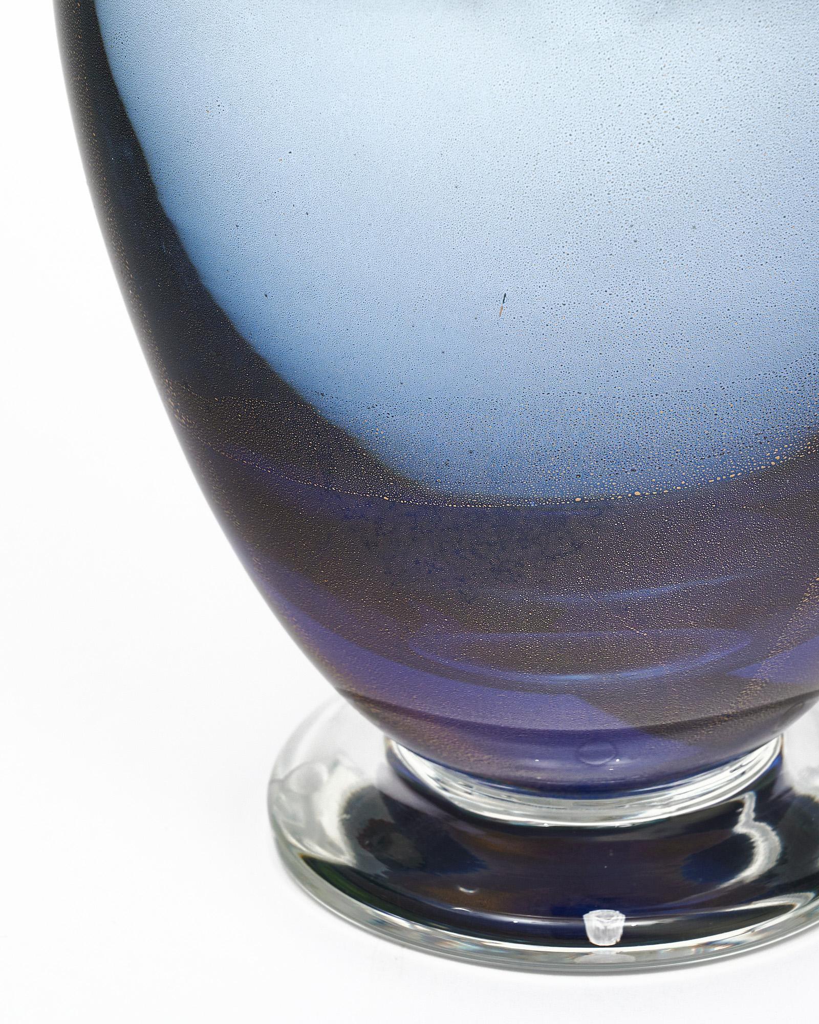 Murano Glass Blue and Avventurina Lamps In New Condition For Sale In Austin, TX