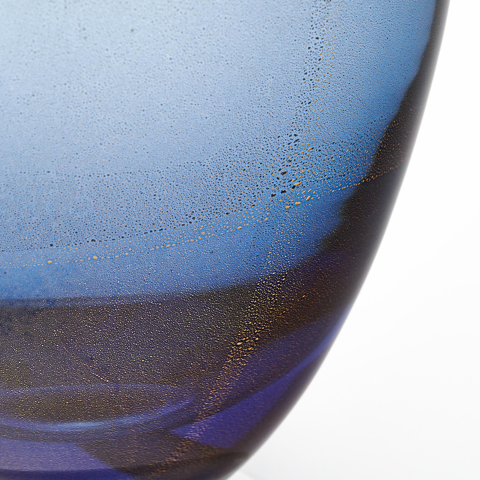 Contemporary Murano Glass Blue and Avventurina Lamps For Sale