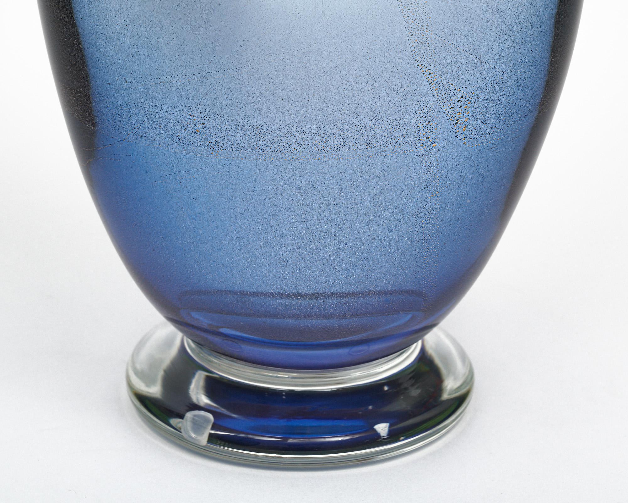 Murano Glass Blue and Avventurina Lamps For Sale 3