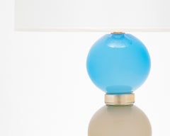 Mid-Century Modern Murano Glass Table Lamps in Blue and Gray