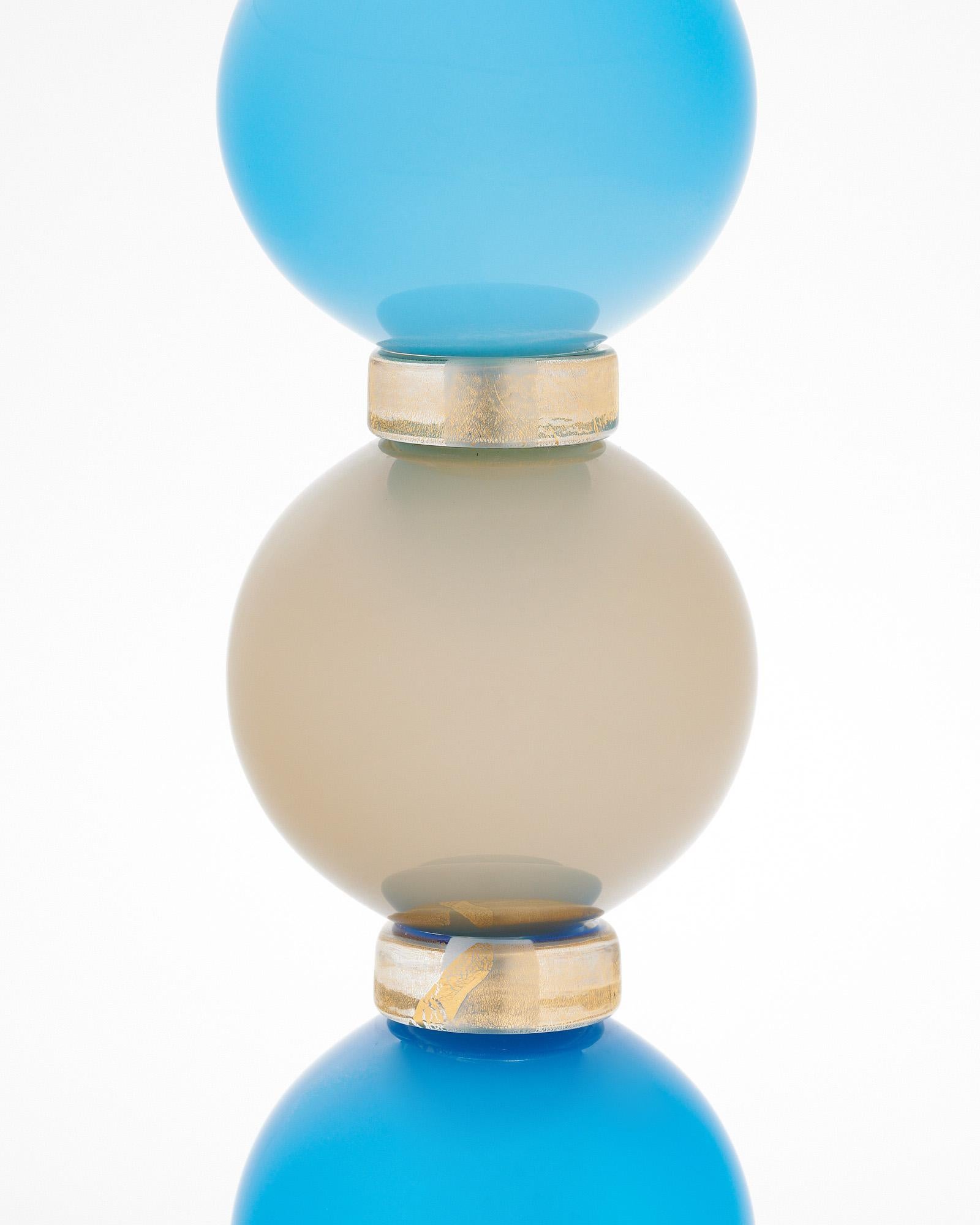 Mid-Century Modern Murano Glass Blue and Gray Lamps For Sale